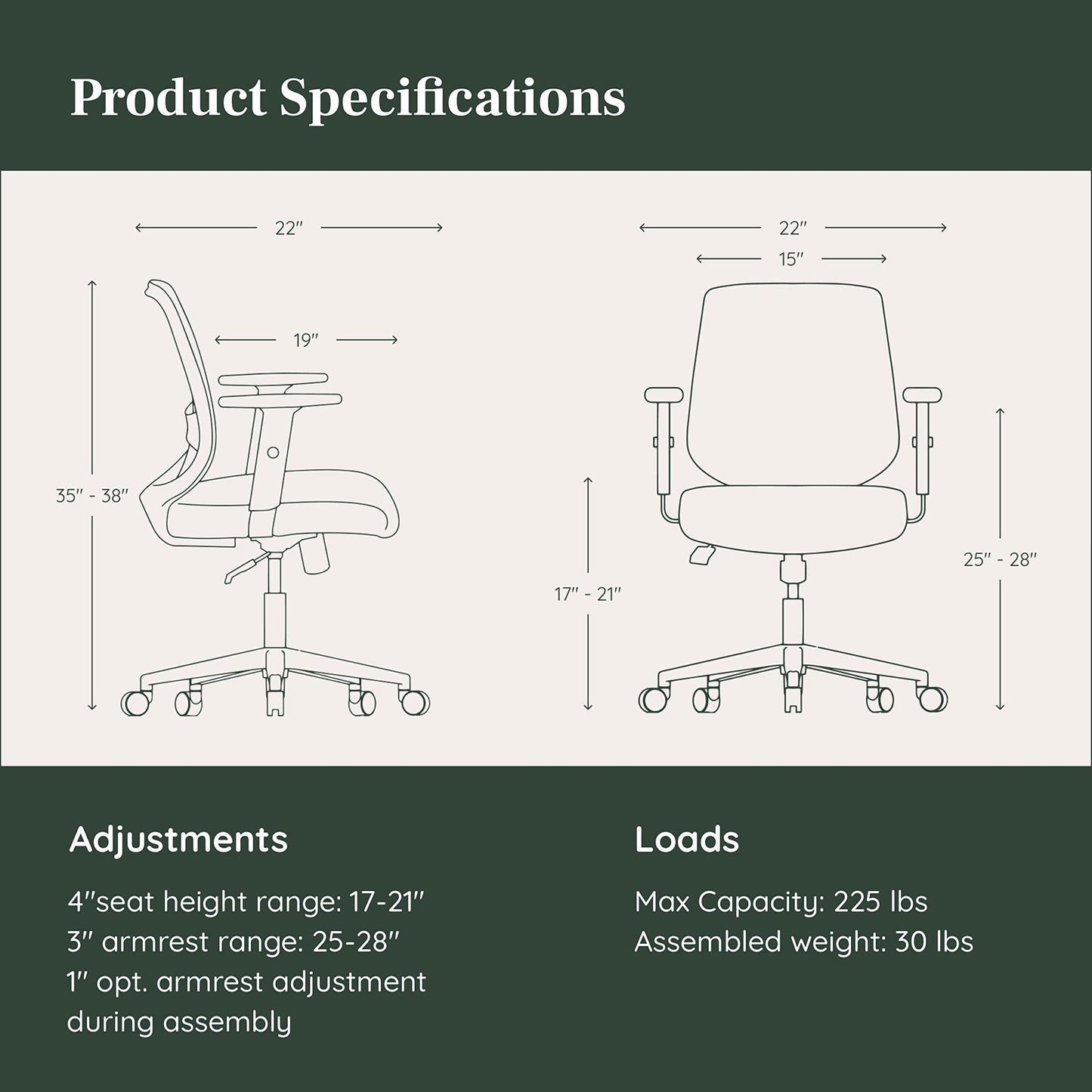 Branch Daily Chair - Computer Office Chair with Swivel, Lumbar Rest, and Adjustable Armrests - Sustainable, Stylish Mesh, & Adjustable Armrests - Comfortable Seating for Improved Posture - Black