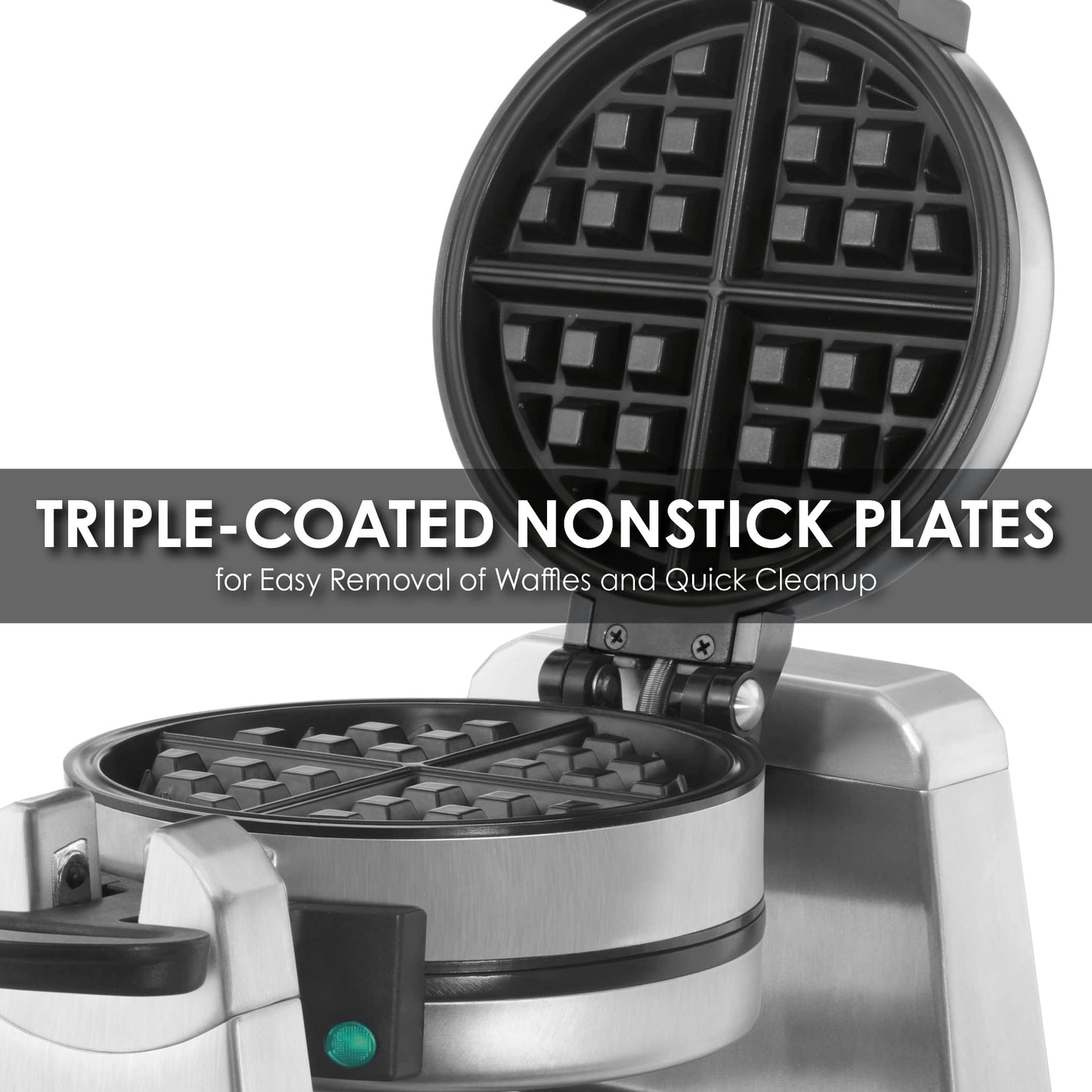 Waring Commercial WW200 Waffle Iron, 18x11x12, Silver