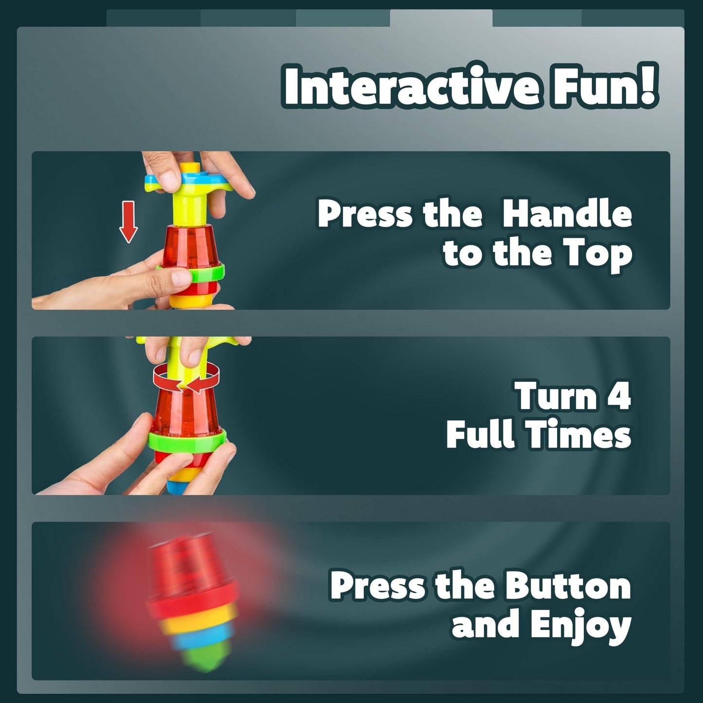 IPIDIPI TOYS Spineez Light Up Spinning Tops – 12-Pack LED Spinner Toys - Spinning Tops for Kids - Birthday Party Favors, Goodie Bag Stuffers for Kids, Classroom Prizes for Boys & Girls – Red