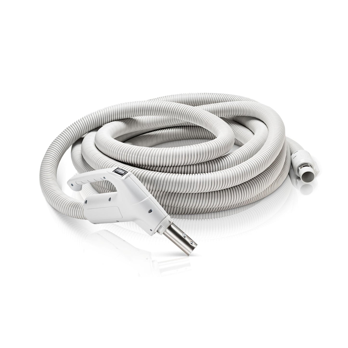 Prolux 30 ft Universal Central Vacuum Kit with Suction Driven Turbo Nozzles - Central Vacuum Hose for Versatile Cleaning on Surfaces - Convenient Central Vac Tools for Upholstery, Stairs & Hard Floors