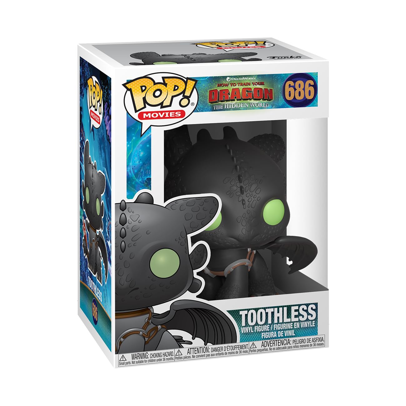 Funko Pop Movies: How to Train Your Dragon 3 - Toothless - How to Train Your Dragon - Collectable Vinyl Figure - Gift Idea - Official Merchandise - Toys for Kids & Adults - Cartoon/Animation Fans
