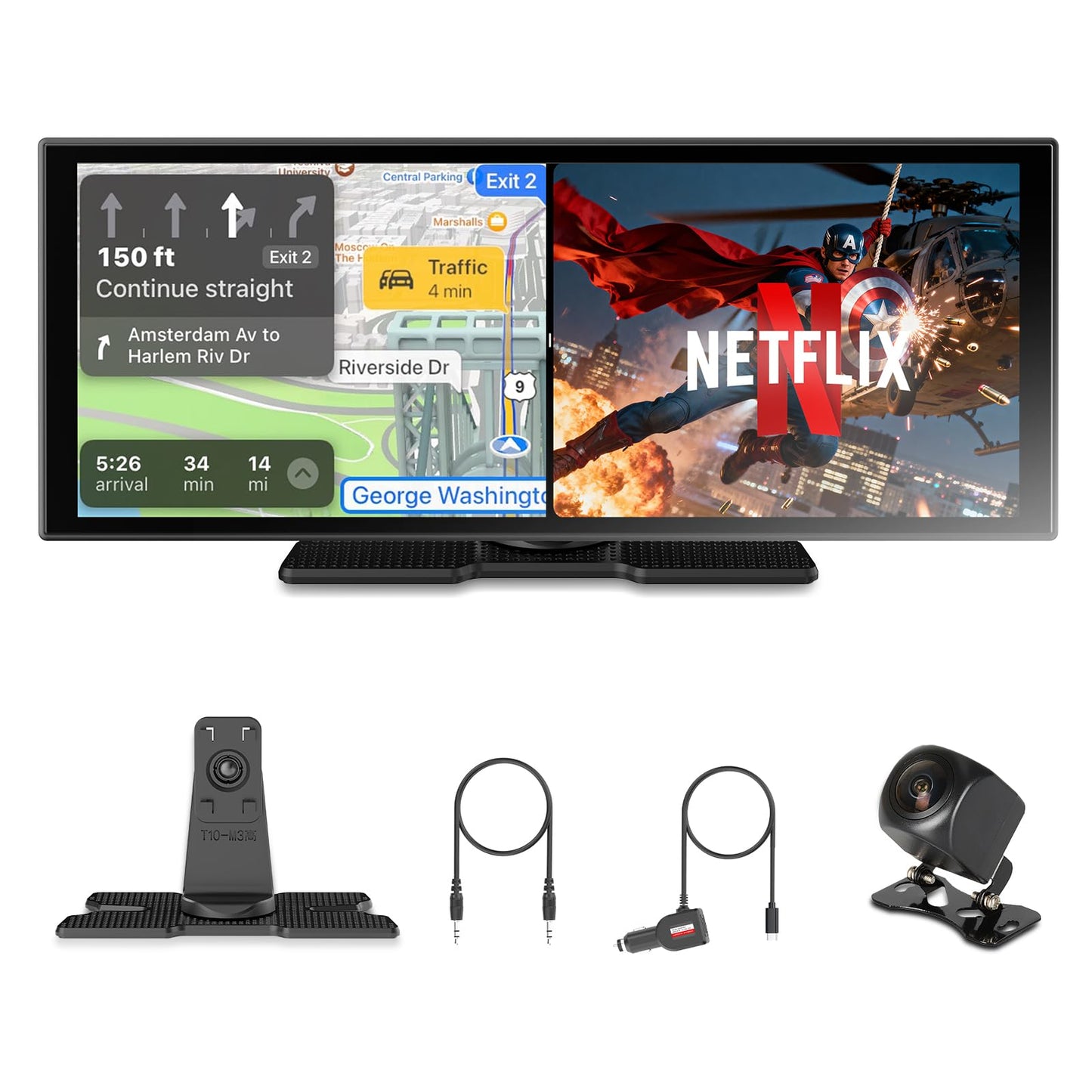 OTTOCAST 11.4" Carplay Screen for car with Netflix YouTube and Backup Camera for iPhone(iOS 8+), Android Auto(Android 10+), Built-in Apps, Navigation, Android 13 OS