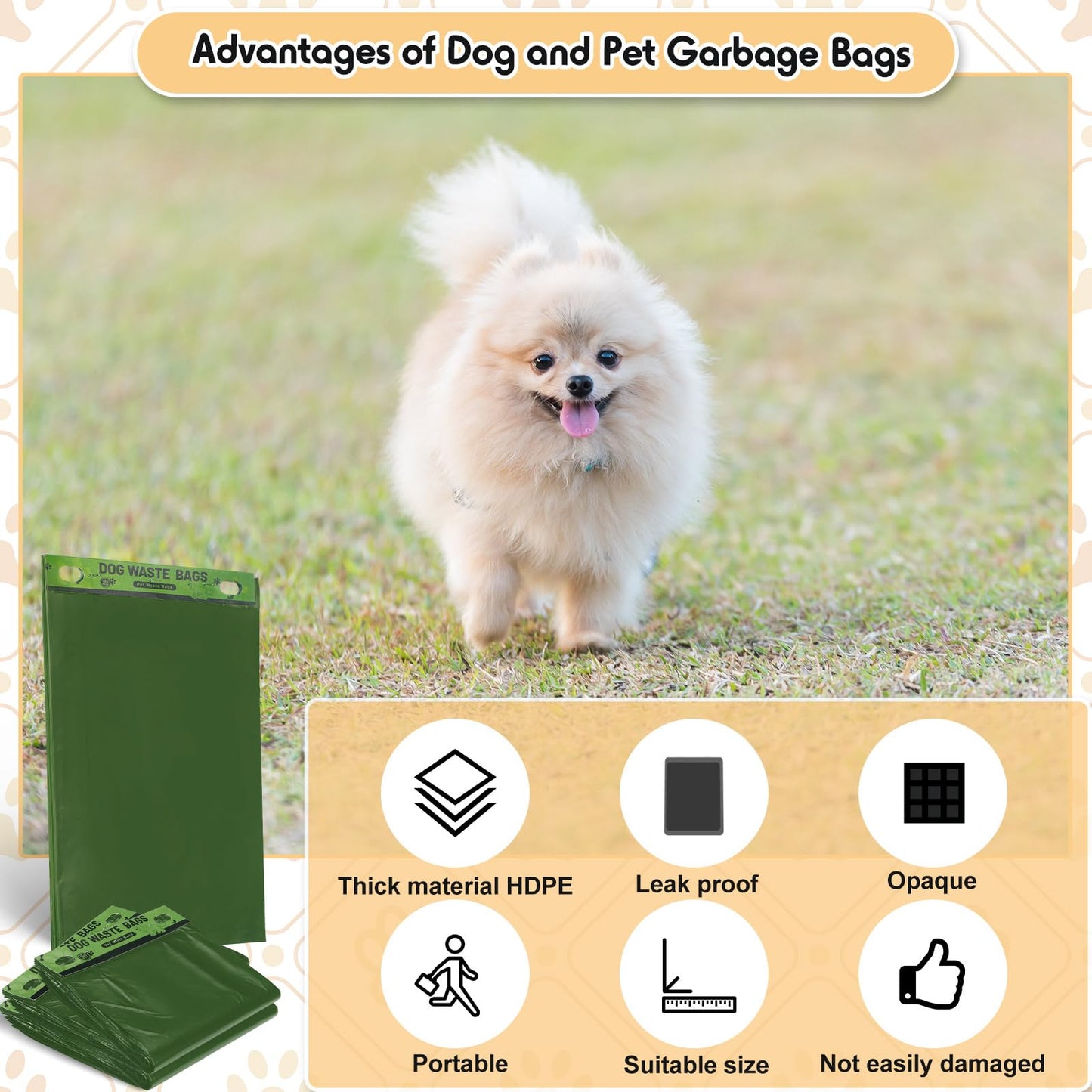 Ireer 5000 Pcs 50 Counts Pet Waste Bags Bulk, Dog Bags with Fit Hang Hole Easy Single Pull for Parks, Hoas Residential Use, Dog Waste Station, Compatible with Poop Station Dispensers (Green)