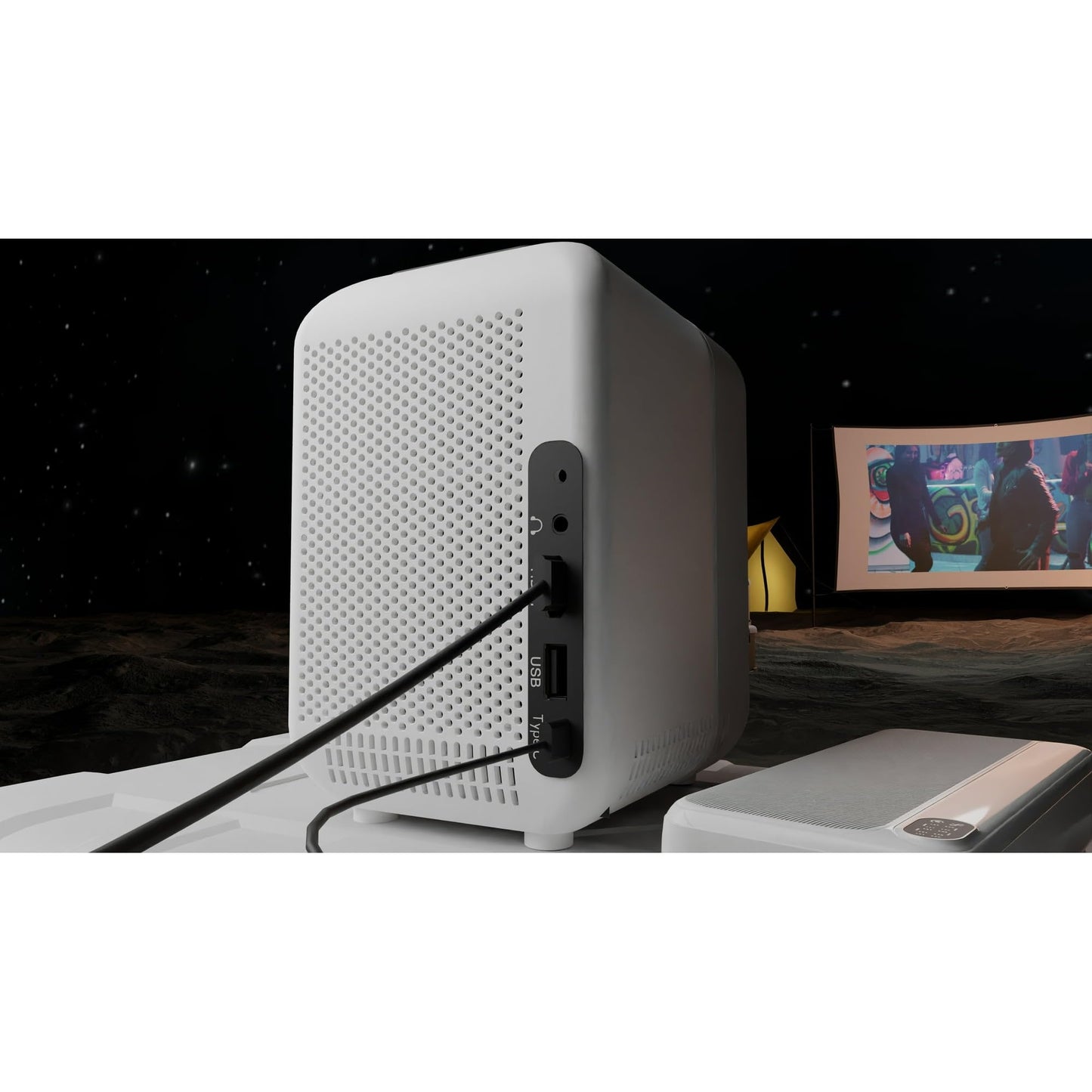 HP CC180 Promo 3in1 Portable HD Smart Video Projector with Roku Express HD /84" Screen