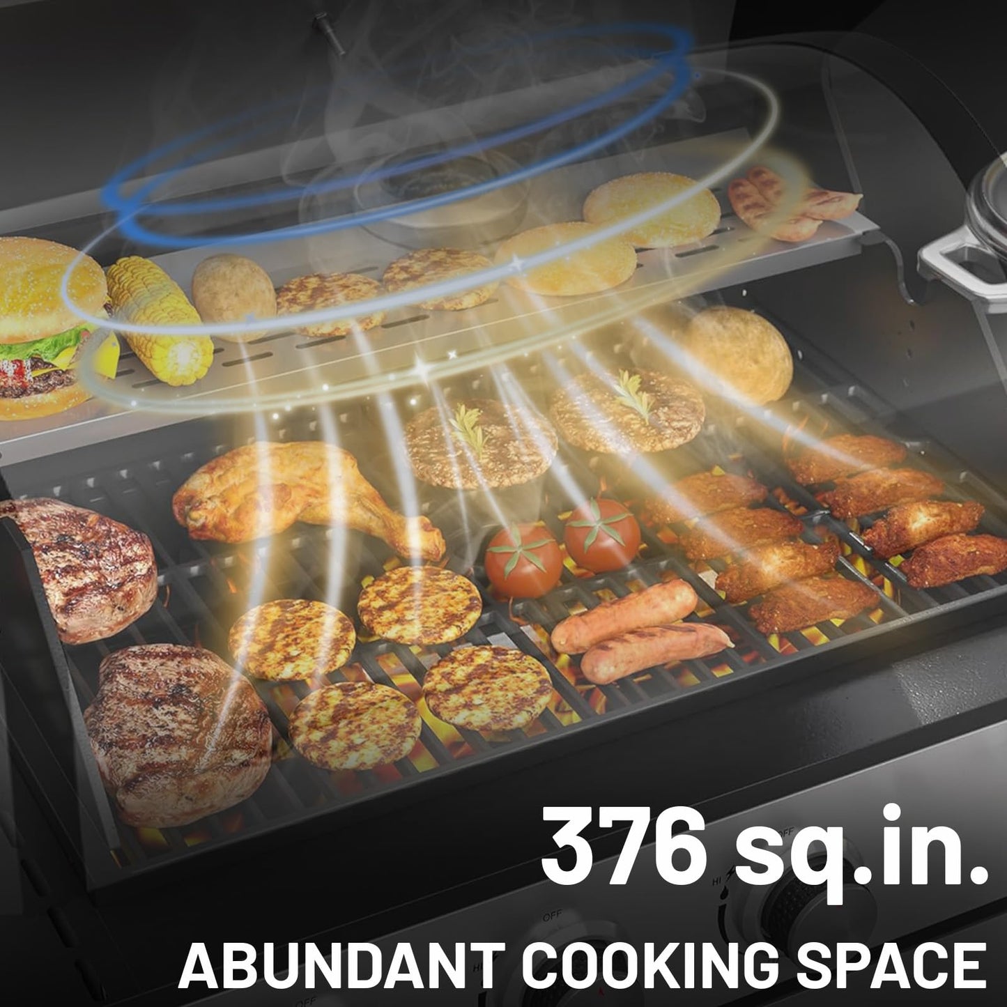 3+1 Burner Propane Gas Grill, 40,500 BTU Stainless Steel BBQ Grill with Side Burner for Outdoor Backyard, Camping, Patio, and Tailgating (3+1 burner)