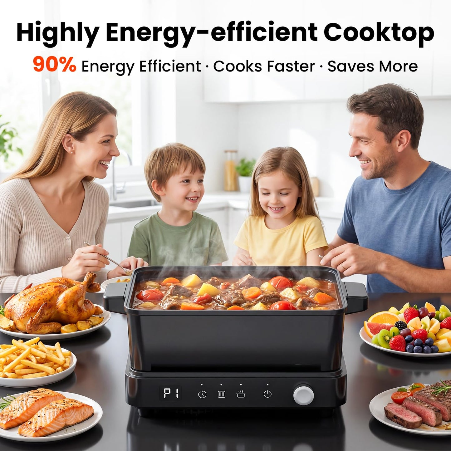 olayks. Induction Cooktop, Portable Induction Cooktop with 8L Cast Iron Cooking Pot and Cast Iron Pan& Travel Steamer for Clothes, Fashion Portable Handheld Garment Steamer for Clothes