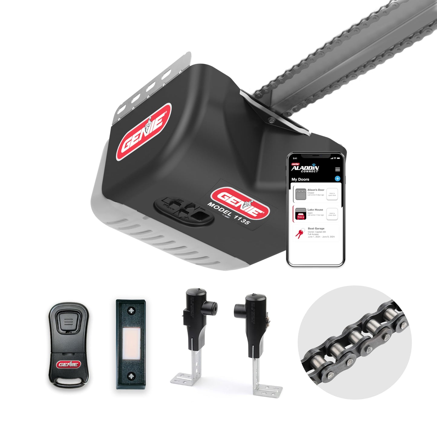 Genie Chain Drive 500 Garage Door Opener with WiFi - Model 1135VM
