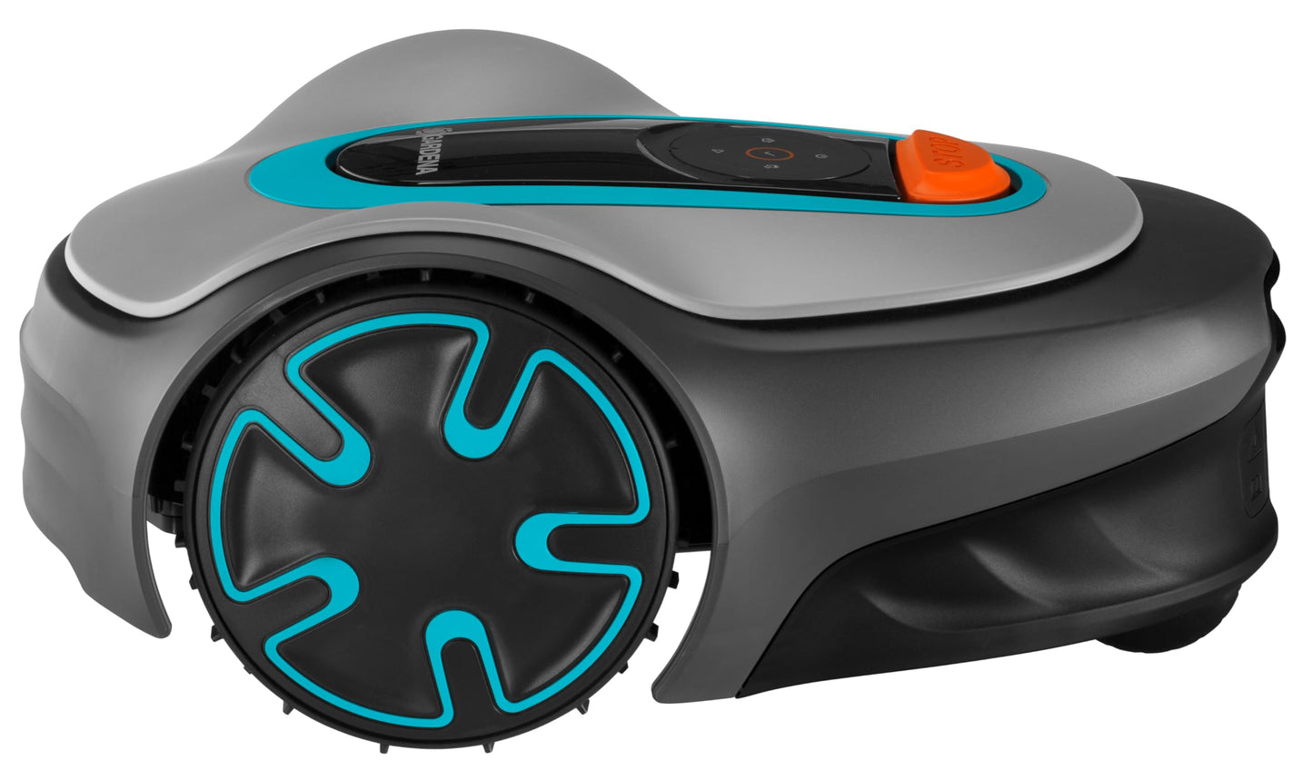 GARDENA 15201-20 SILENO Minimo - Automatic Robotic Lawn Mower with Bluetooth app, Boundary Wire - for lawns up to 2700 Sq Ft, Made in Europe, Grey