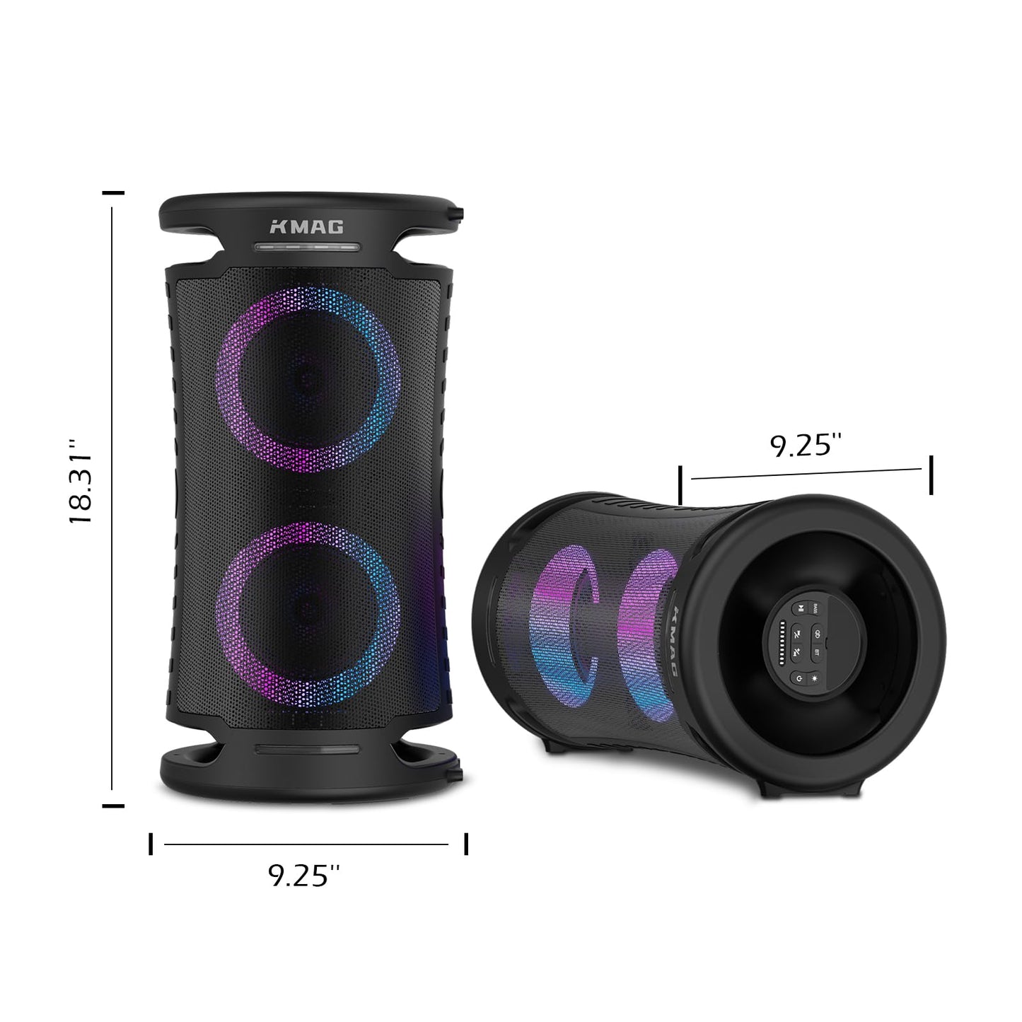 Large Party Bluetooth Speaker, 260W Peak Powerful Loud Sound with Deep Bass, 15Hr Playtime, Fast Charge, RGB Cool Light Show, TWS, Portable for Outdoor Beach, Camping, Backyard, Work, Home (Black)