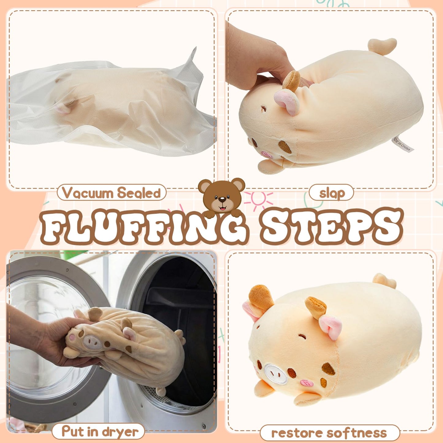 Leitee 9 Pcs Stuffed Animals Plush Bulk 8 Inch Cute Plushies Toys Plush Pillow for Boys Girls Birthday Gifts Box Toys for Classroom Prize Kids Party Favors Valentines Gifts in Bulk (Cute Animal)