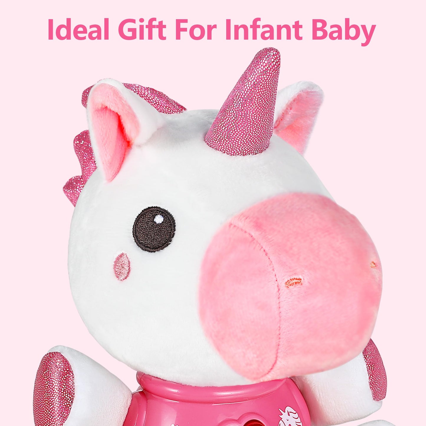 iPlay, iLearn Baby Unicorn Musical Toys, Newborn Girls Gift, Soft Unicorn Plush Stuffed Animal, Infant Light Music Time, 1st Easter Basket Shower Stuffers for 0 1 2 3 6 9 12 18 Month 1-3 Yrs Toddlers