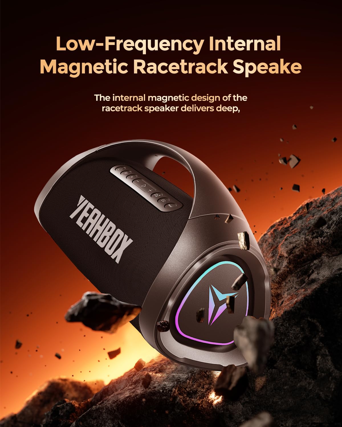 YEAHBOX Sonic Boom MAX 300W Max Large Bluetooth Speaker Loud, Massive Bass, IPX66 Waterproof Party Portable Speaker with Subwoofer/EQ/Fast Charge, Outdoor Wireless Speakers