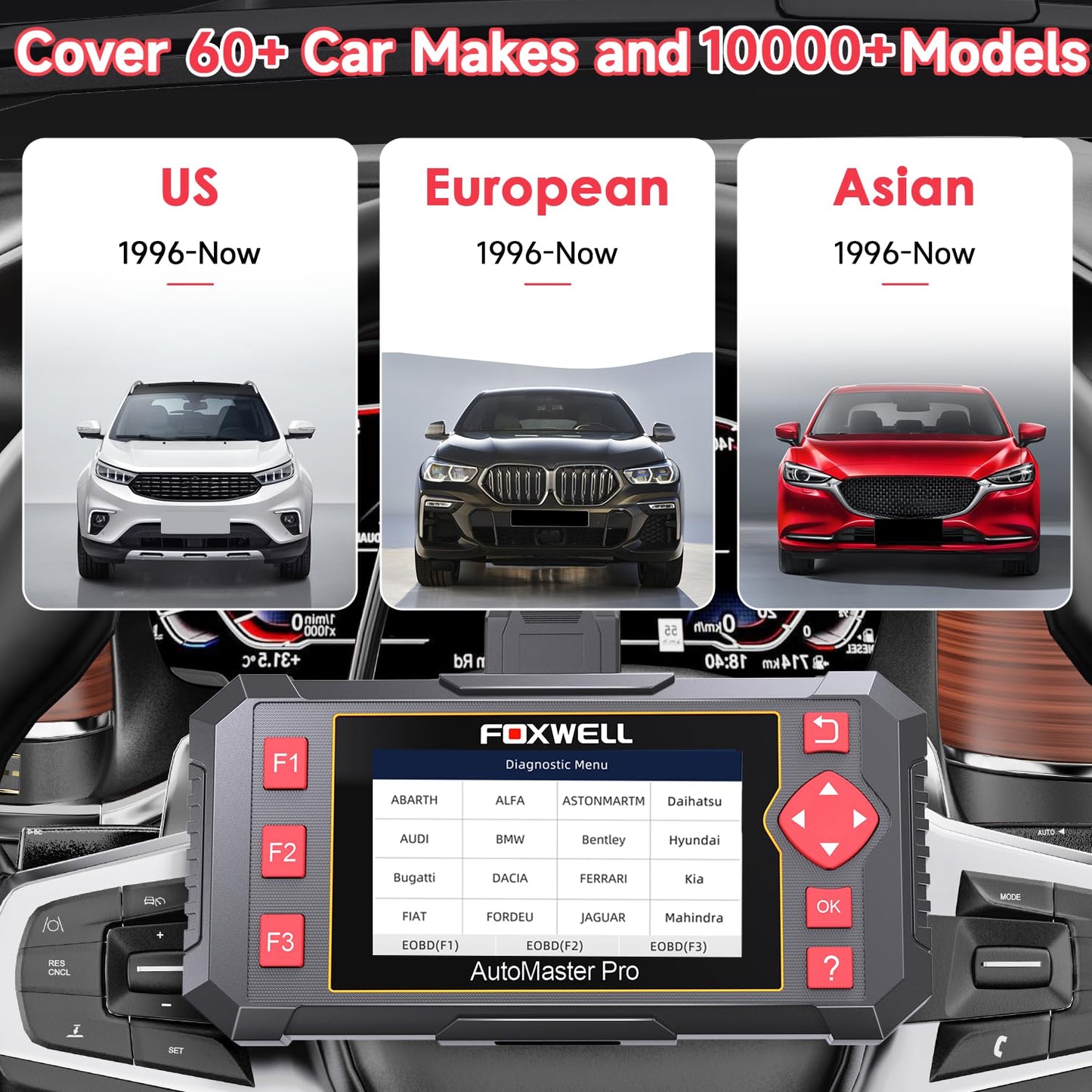 2026 FOXWELL NT604 OBD2 Scanner, Engine/ABS/SRS/Transmission Car Diagnostic Tool, Code Reader for Cars and Trucks, Precise Scan Tool for All Vehicles, EN/ES, Lifetime Free Update, AutoVIN, Live Data