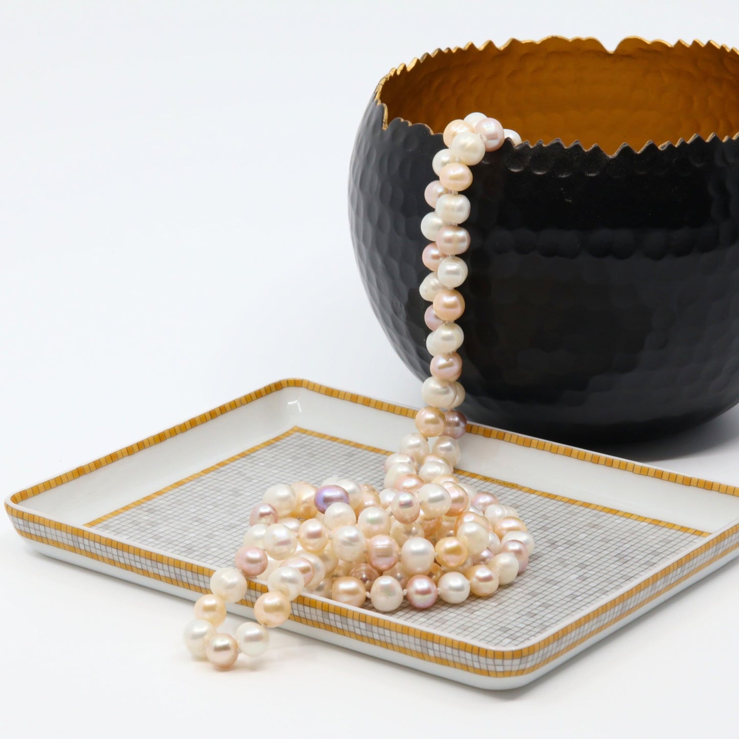 KK LifeStyle Freshwater Cultured Pearl Jewelry Collection – Classic Cream White, Black, Pink, or Lavender Pearls – Elegant Endless Long Necklace or Matching Necklace, Bracelet, and Earrings Set for Women – Timeless Gift for Any Occasion (7.5-8.5 Multi Col