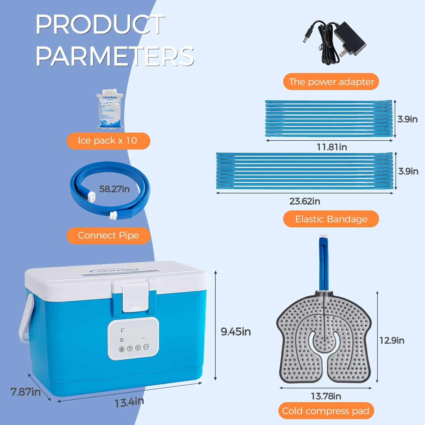 Cold Therapy Machine for Post-Surgery & Sports Injuries, Ice Machine for Knee After Surgery with Digital Control, Ideal for Knee, Shoulder, Back Pain Relief