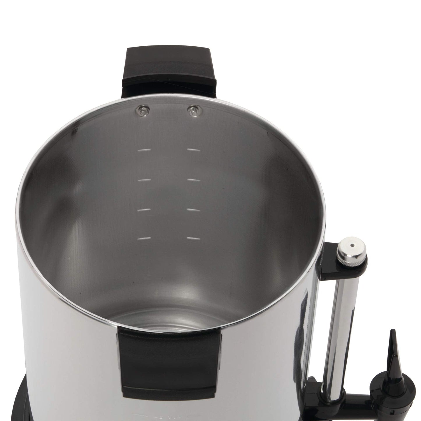 West Bend Commercial Coffee Urn Highly-Polished Aluminum Features Automatic Temperature Control Large Capacity with Quick Brewing Smooth Prep and Easy Clean Up NSF Approved, 55-Cup, Silver