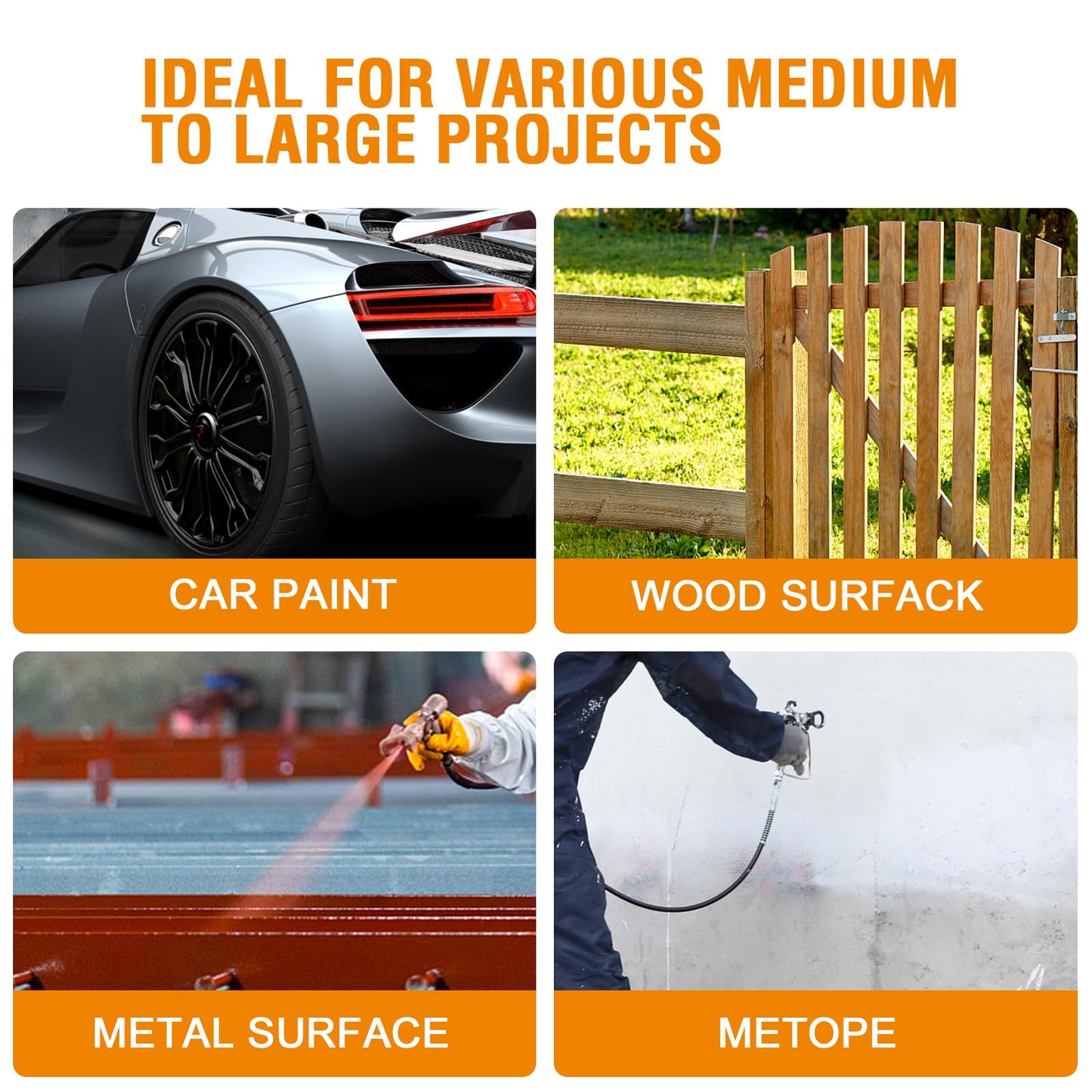 MAXXT Airless Paint Sprayers, 3300PSI Motorized Paint Sprayer with Stand, High Efficiency Spray Paint Machine for Home, Outdoor DIY Handyman Shed Garage House Painting Deck Shed Fence Furniture