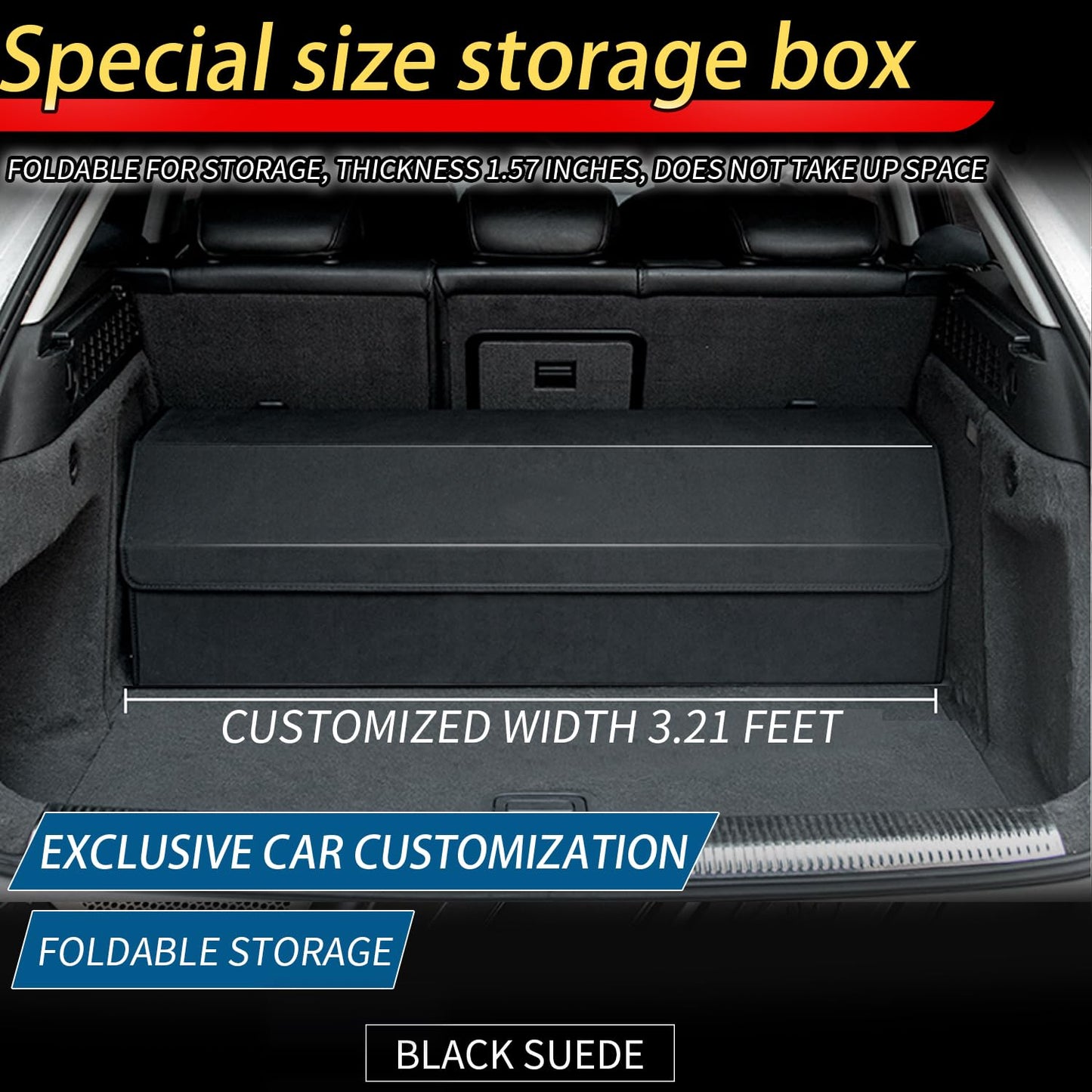 RAHALOY Custom Fit Trunk Organizer for Honda CR-V 2017-2026, Foldable Collapsible Storage Box | Suede Cargo Organizer for SUV Road Trips, Groceries & Sports Gear, 38.6 Inch