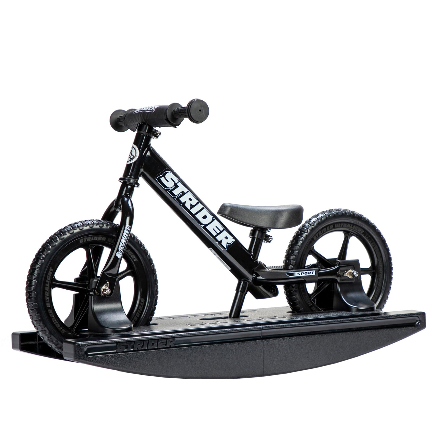 Strider Pro 2-in-1 Rocking Bike Black Pearl - Helps Teach Baby How to Ride a Balance Bicycle - for Kids 6 Months to 4 Years - Easy Assembly & Adjustments