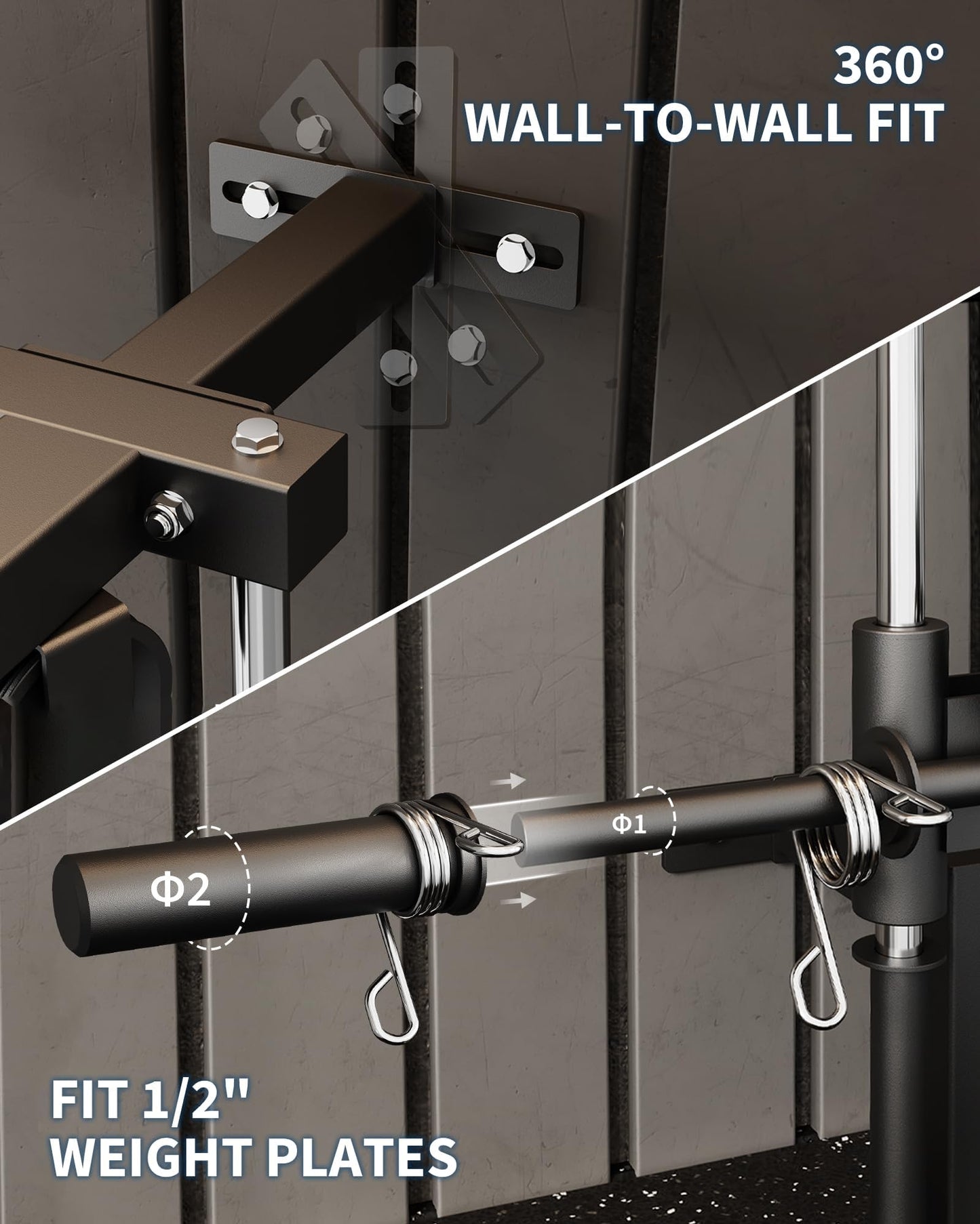 Garvee Wall Mount Cable Station, LAT Pulldown Machines with 19 Positions Dual Pulley System, Cable Crossover Machine with Adjustable Footplate, T-Bar and More Attachments, Workout Equipment Home Gym