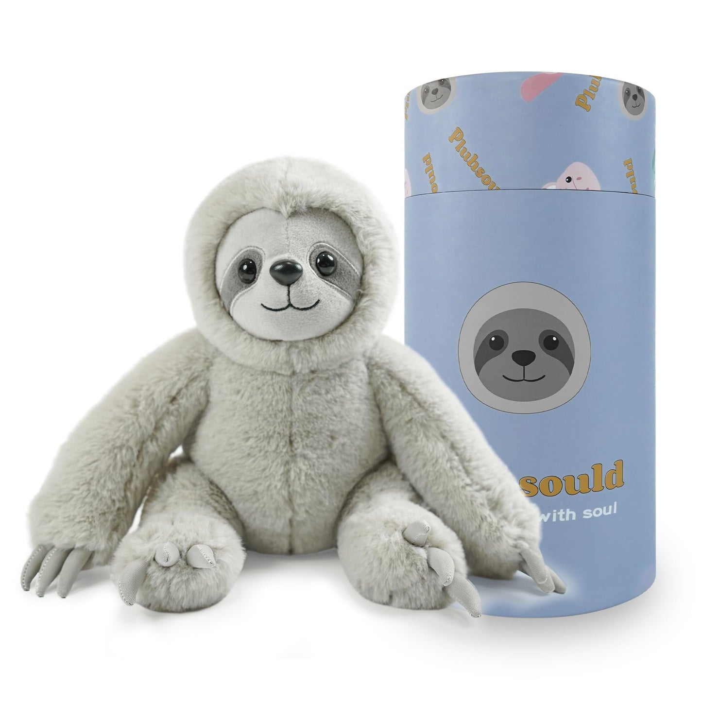 Pluhsould Microwavable & Weighted Stuffed Animals,Sloth Stuffed Animal 8.5 Inch, 1.1 Lbs,Cute Soft Plush Toys for Boys, Girls, Babies & Toddlers（Lightly Scented with Chamomile