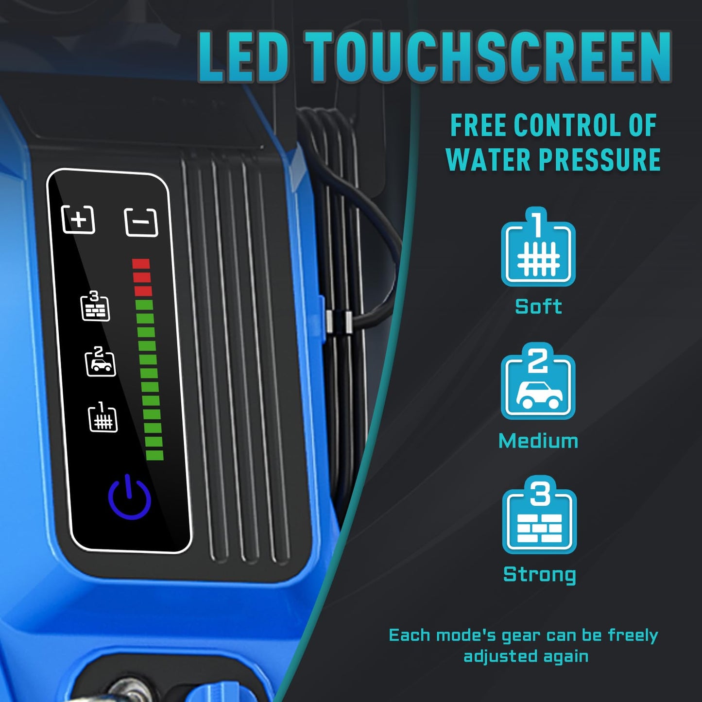 Pressure Washer 5000PSI 3.6GPM Power Washer Touch Screen Adjustable Pressure,4 Nozzles and 500ml Foam Cannon Power Washer Cleaning for Cars/Fences/Driveways/Patios/Home Cleaning