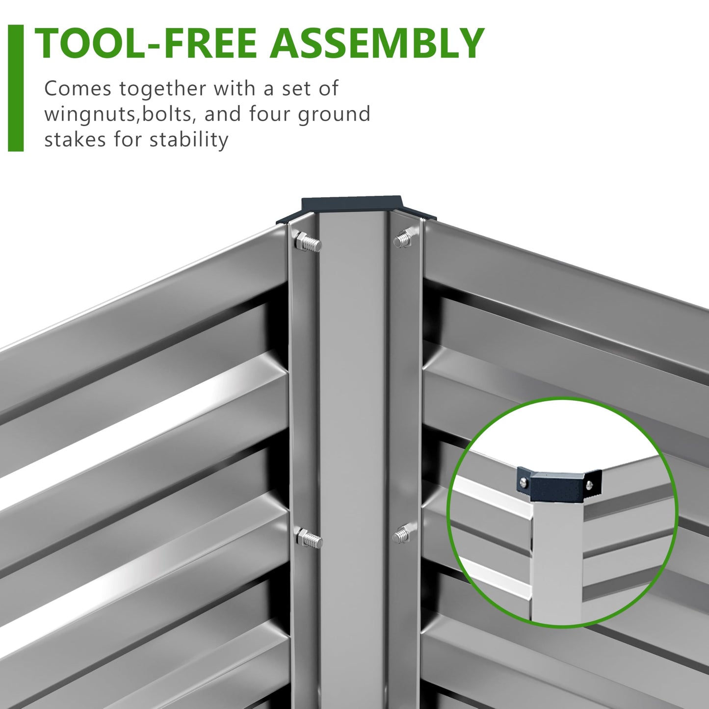 Easllre 2PCS 7x3x1ft Galvanized Raised Garden Bed,Outdoor Planter Box Metal Patio Kit Planting Bed for Vegetables Flowers Herb,Silver