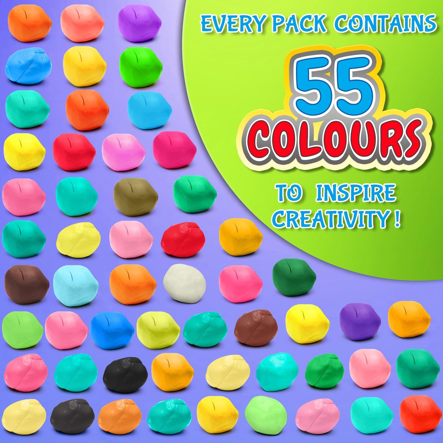Modeling Clay Kit - 55 Colors Air Dry Clay DIY Molding Clay with Tools, Kids Art Crafts Gift for Boys & Girls Age 3-12 Year Olds
