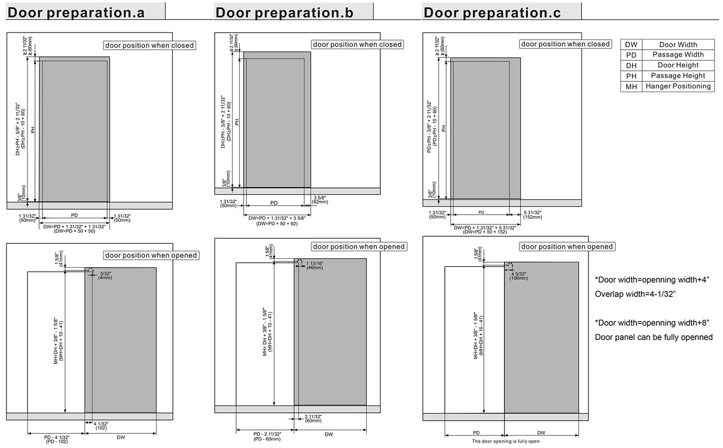 DIYHD 42" Concealed Sliding Barn Door Hardware with Soft Close Mechanism,No Floor Track,Fit Openning Width 34"~38"