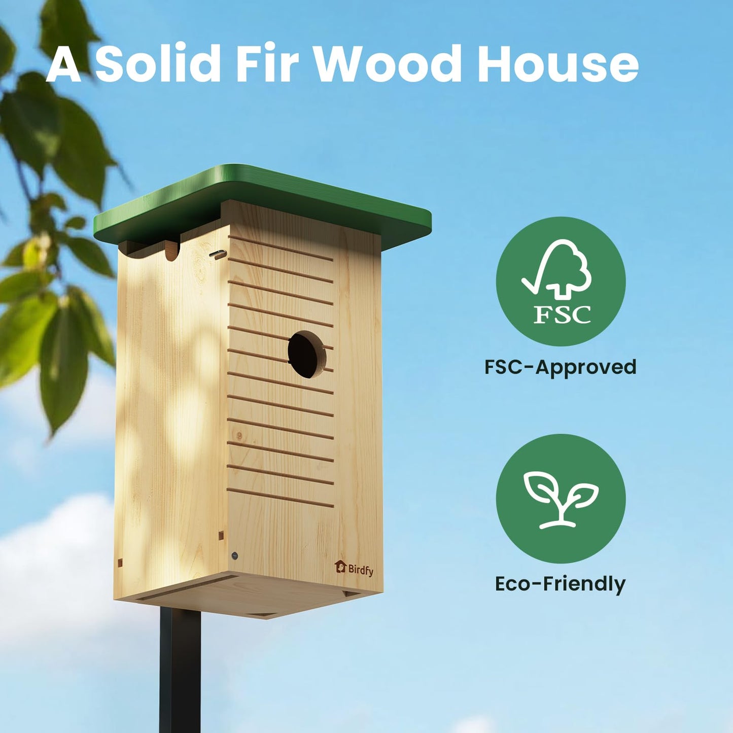 Birdfy Smart Bird House with Camera Solar Powered, 1080HD Live Video & Night Vision for 24/7 Nesting Recording, Auto Detect & Notify, Ideal Nature Gift for Bird Lovers, AI Identify Lifetime Free