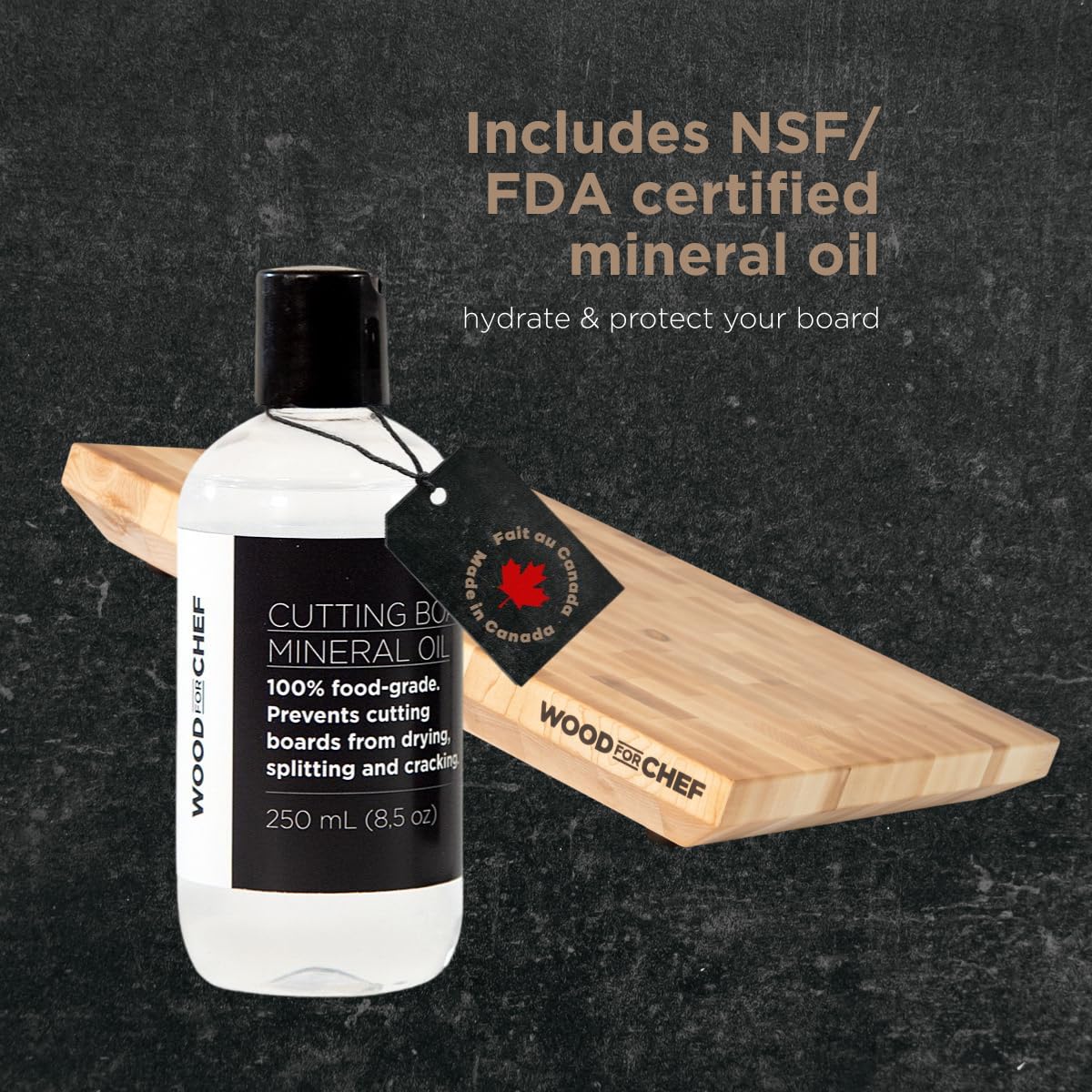 WoodForChef Heritage Large Maple End Grain Cutting Board – Heavy Butcher Block Board with Feet & Mineral Oil Bottle – Foodsafe Wooden Prep Deck for Kitchen & Professional Chefs - 18x16x2 inches
