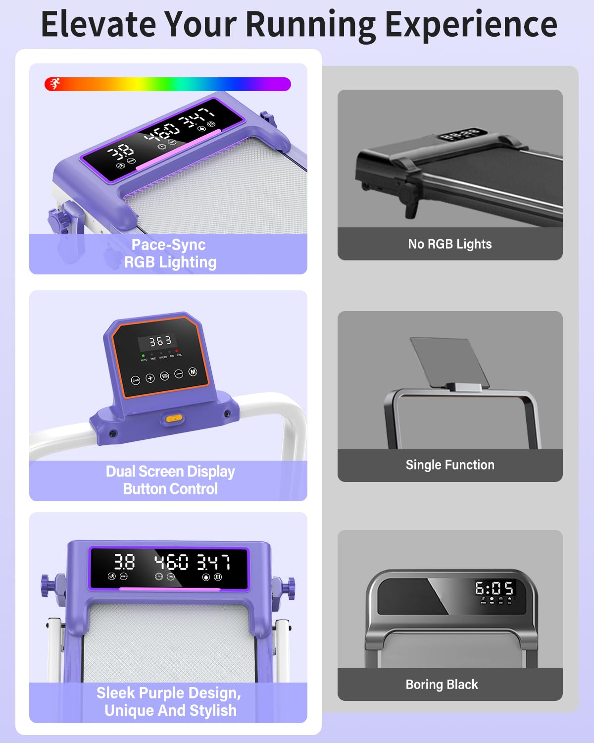 Folding Walking Pad with 15% Incline/RGB Light/Dual Screen Display, 3.5HP Treadmills for Home, Portable Walking Pad Treadmill with Handle Bar and 4 Adjustable Incline, 350lbs Capacity, Smart App