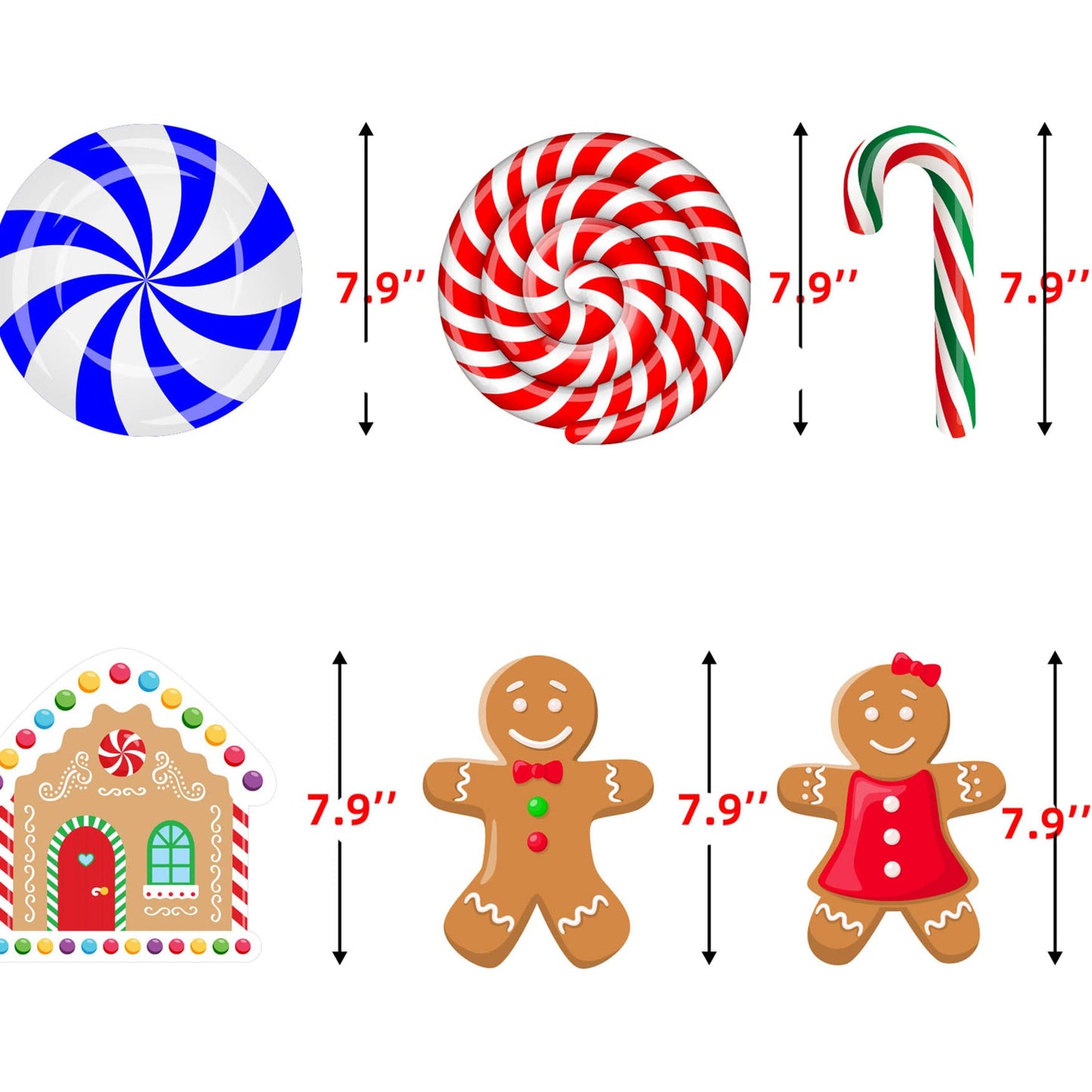 Funnlot 57PCS Peppermint Floor Decals Christmas Wall Stickers Decals Christmas Stickers Candy Wall Stickers for Candyland Decoration