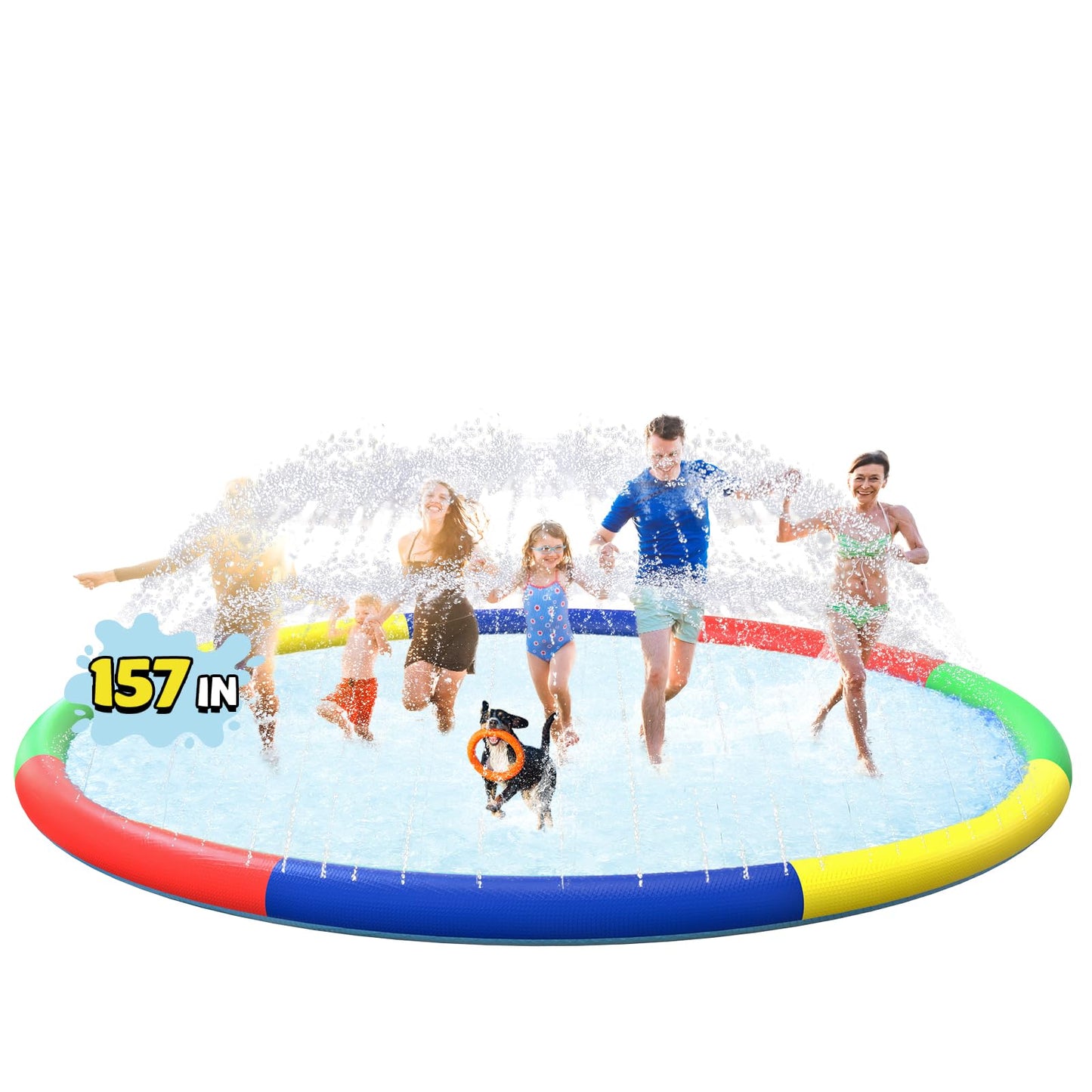 ODOSOLA 13 FT Large Splash Pad for Kids Ages 4-8, Non-Slip Baby Splash Pads for Toddlers, Oversized Kids Sprinklers for Yard, Heavy Duty Kid Pools Water Toys for Outdoor Family, Friends Summer Fun