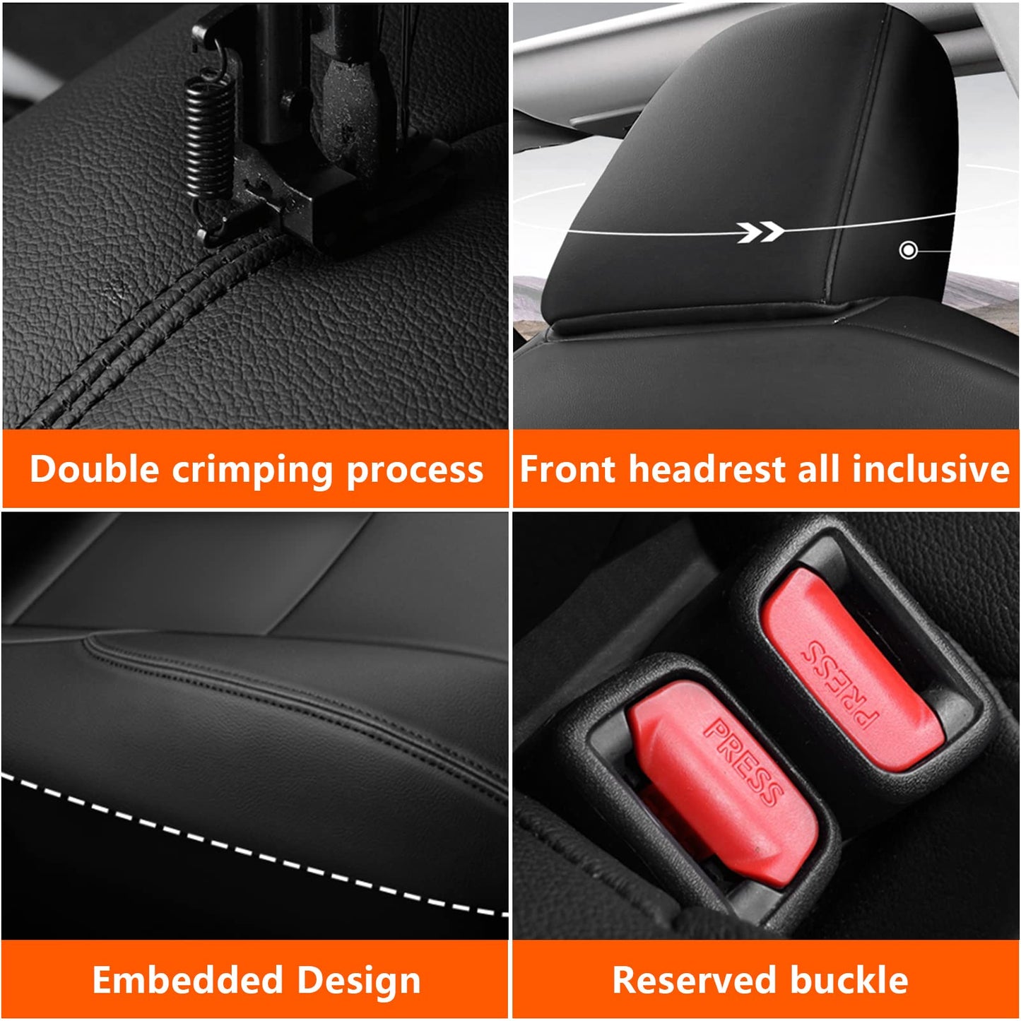 AOMSAZTO Car Seat Covers for Toyota Corolla 2020 2021 2022 L,LE, Car Seat Cover Full Set Waterproof, Custom Fit Full Set Faux Leather Black
