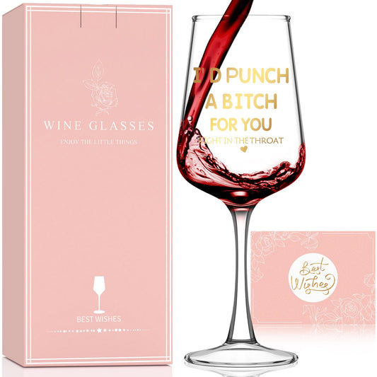 Astonlink Birthday Gifts for Women Her Girlfriend Sister Friends, Valentines Galentines Mothers Day Mom Gifts for Mom Wife from Daughter Son,15.5 Oz Funny Wine Glass,Christmas for Women