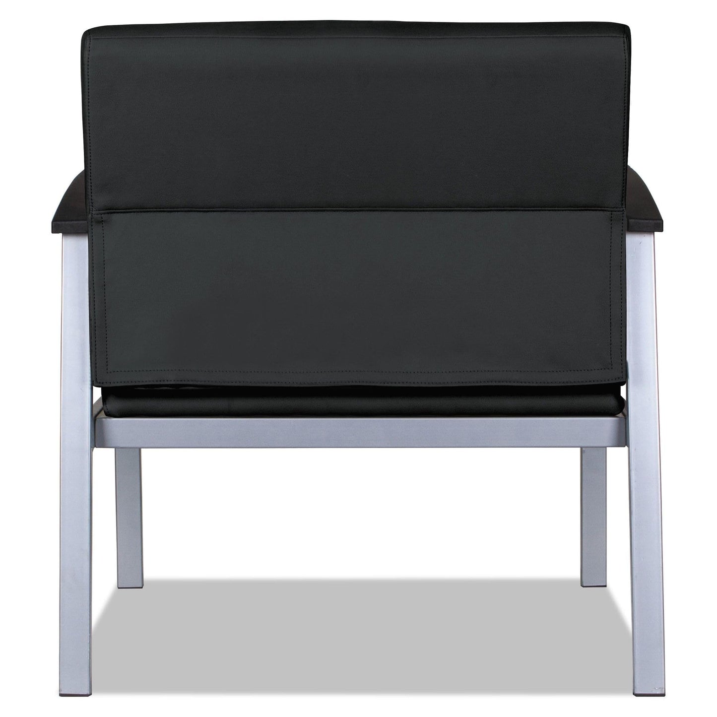 Alera metalounge Series bariatric Guest Chair, 30.51" x 26.96" x 33.46", Black seat, Black Back, Silver Base