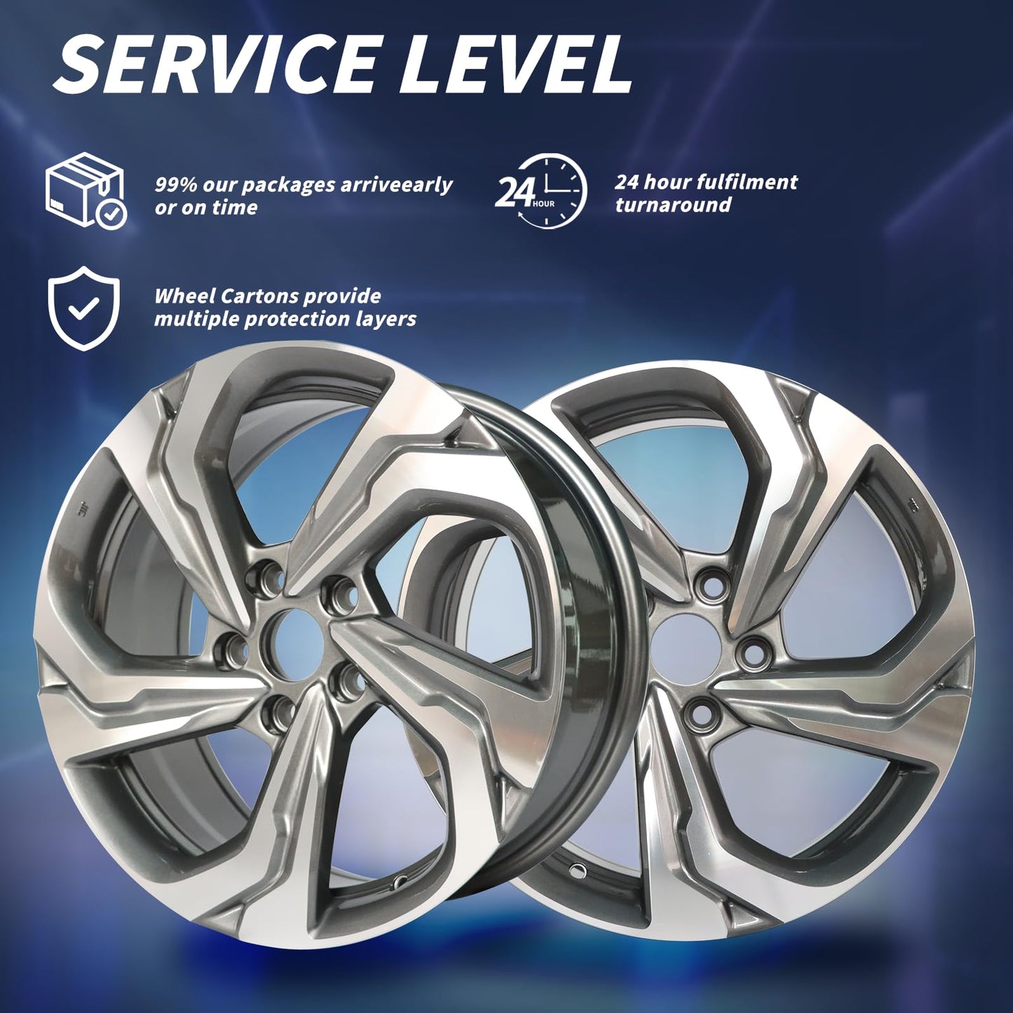 LUNEGUE 17x7.5" 17 Inch Aluminum Alloy Wheel Rims Fit for Honda Accord 2018 2019 2020 2021, Direct Fit, OE Specs Single Replacement Rim