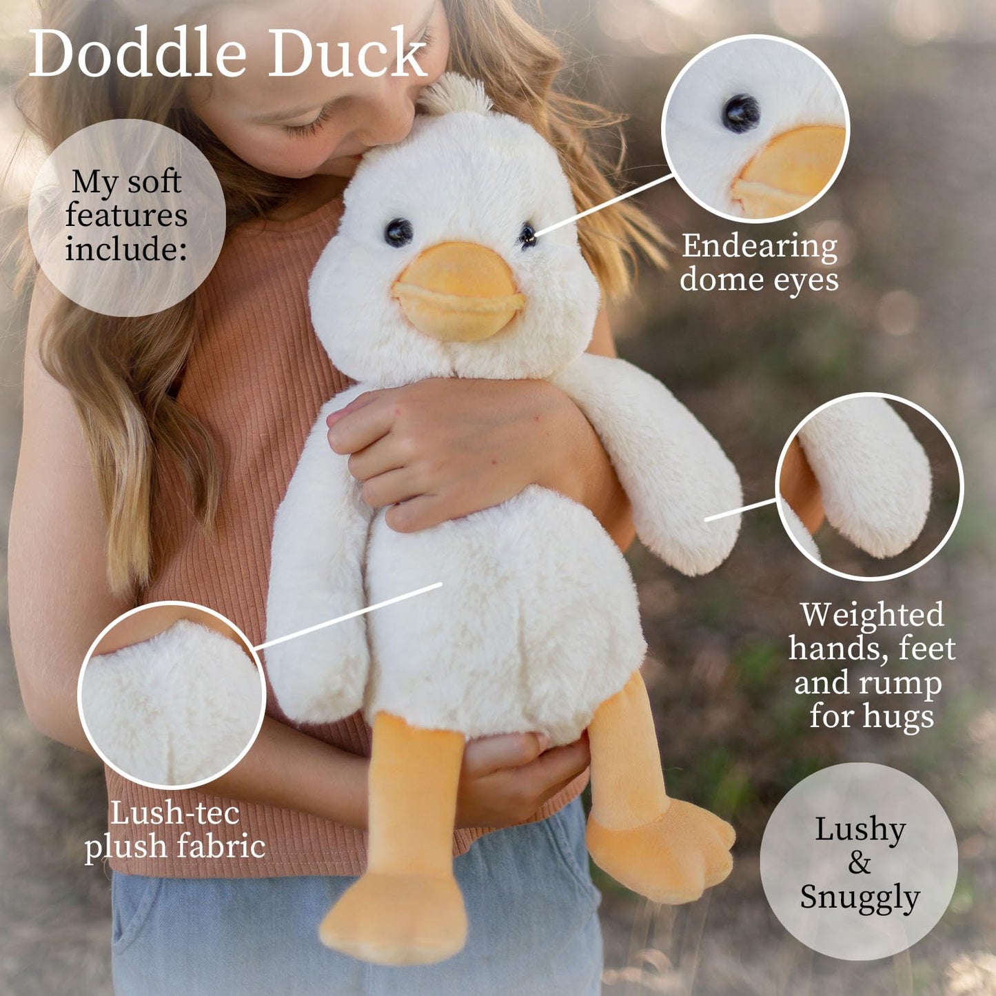 World's Softest Plush Stuffed Animal for Baby, Toddler, Kids, Adults - Adorable Toy Made from Kid-Friendly, Quality Materials - Lushee Off White Duck, 16"