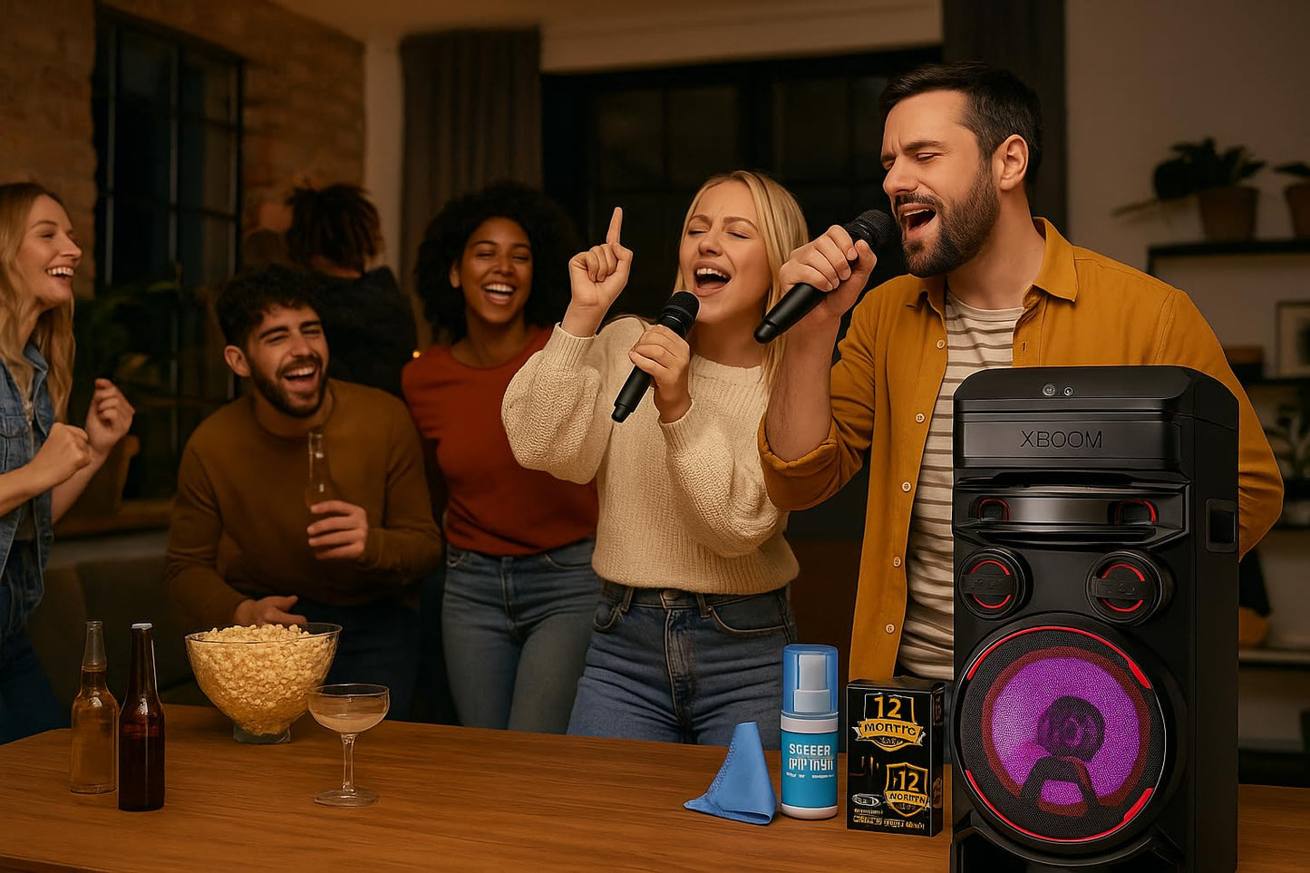 LG RNC7K1 RNC7 XBOOM 700W Karaoke Party Speaker Bluetooth, Dual Mic Ports, Super Bass Boost, Dolby Audio + 12-Month CP