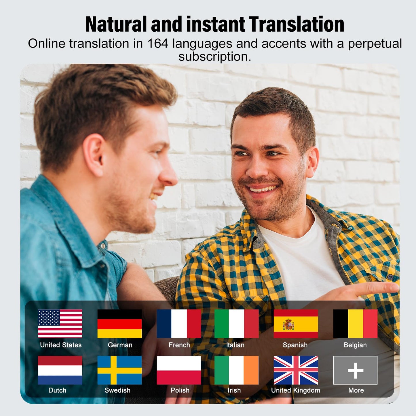 AI Language Translation Earbuds, 3-in-1 Translator Earbuds Real Time with 5 Translation Modes with APP, 164 Language Bluetooth 5.3 Headphones Translating Device for Travel/Business/Leaning, Dark Night