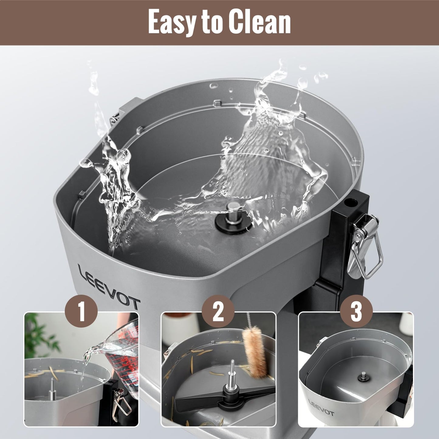 LEEVOT Electric Vegetable Chopper, 200W Food Processor for Slicing Dicing Shredding, Professional Veggie Cutter for Home, Restaurant, Hotel School, Cafeteria, 120V 60Hz
