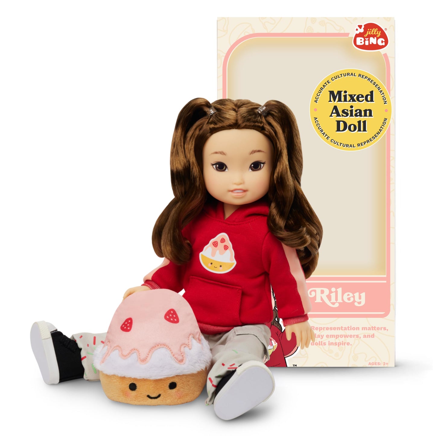 Jilly Bing Riley Mixed Baby Doll - Authentic Asian and Caucasian Multicultural Baby Dolls for Kids, Gifts for Kids Encouraging Imaginative Play and Cultural Representation, Gifts for Girls & Boys
