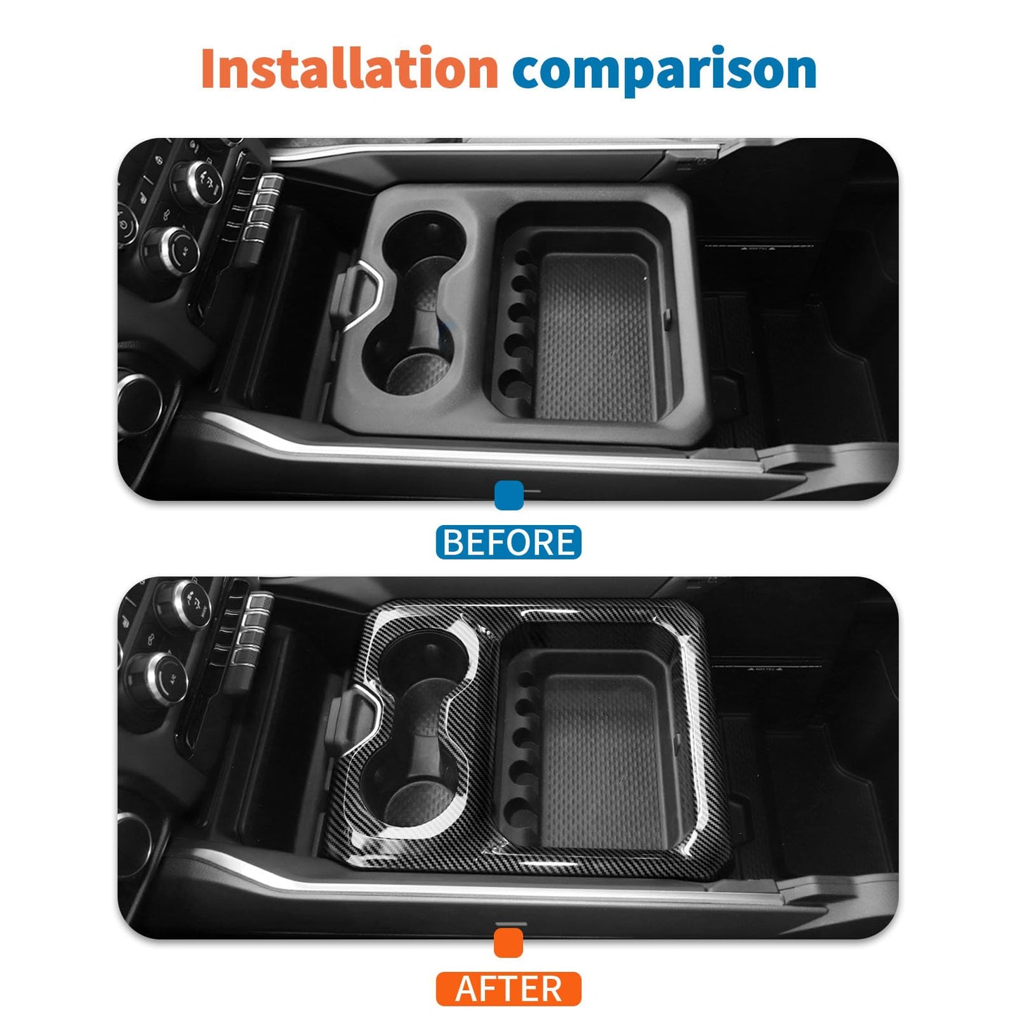 JeCar 27PCS Carbon Fiber Interior Trim Kit for 2018-2023 Dodge RAM 1500 Interior Accessories