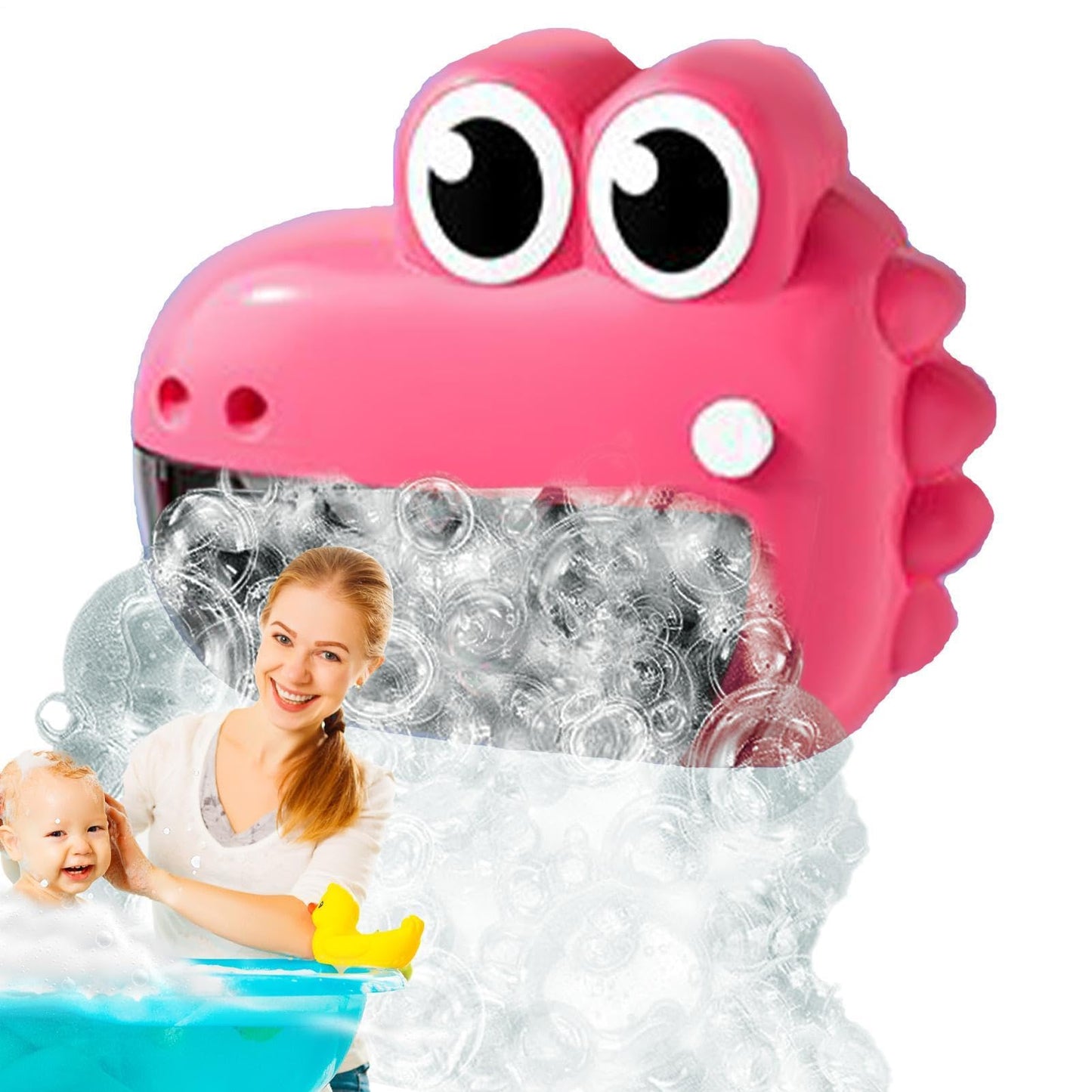 Bubble Maker for Bathtub - Widely Uses Bath Bubble Machine, Cute Frog Crocodile Toys | Convenient Installation Shower Fun, Birthday Easter Basket Stuffers Bathing Play Accessory