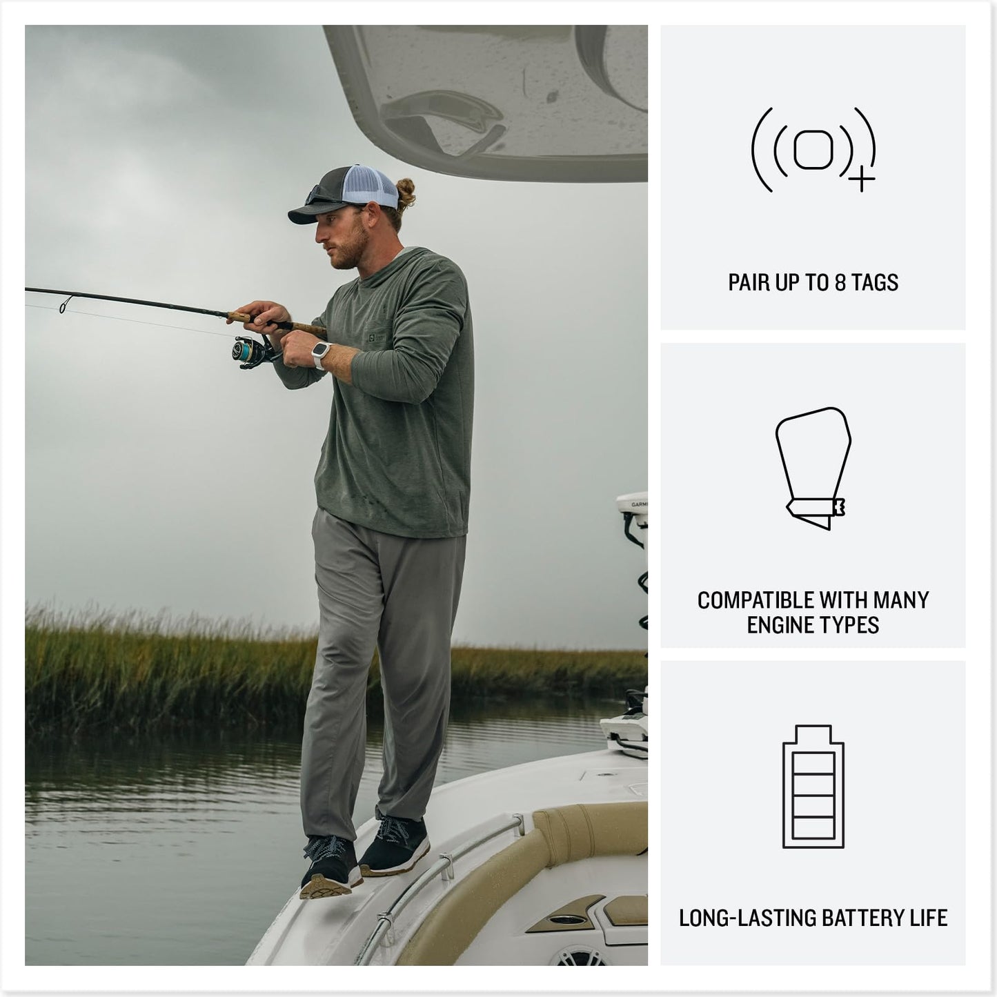 Garmin OnBoard™ Mob Tag, Wireless, Part of a Wireless Mob System, Captain or Passenger Designation, Black