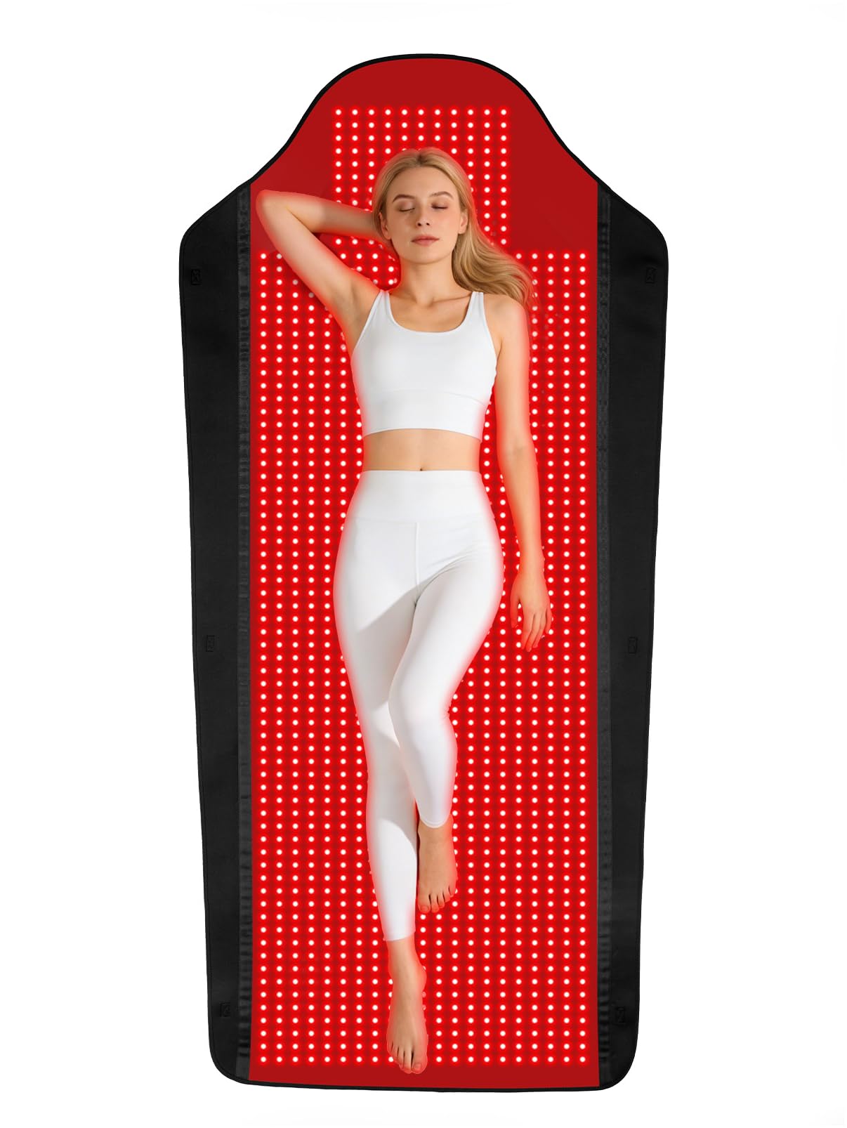 Xefinic Full Body Red Light Therapy Mat with 1707 LEDs, 3-in-1 660nm & 850nm TPU Infrared Light Blanket, 73" x 36" Foldable Therapy Pad with Timer Controller Pulse Modes for Home Use 192W