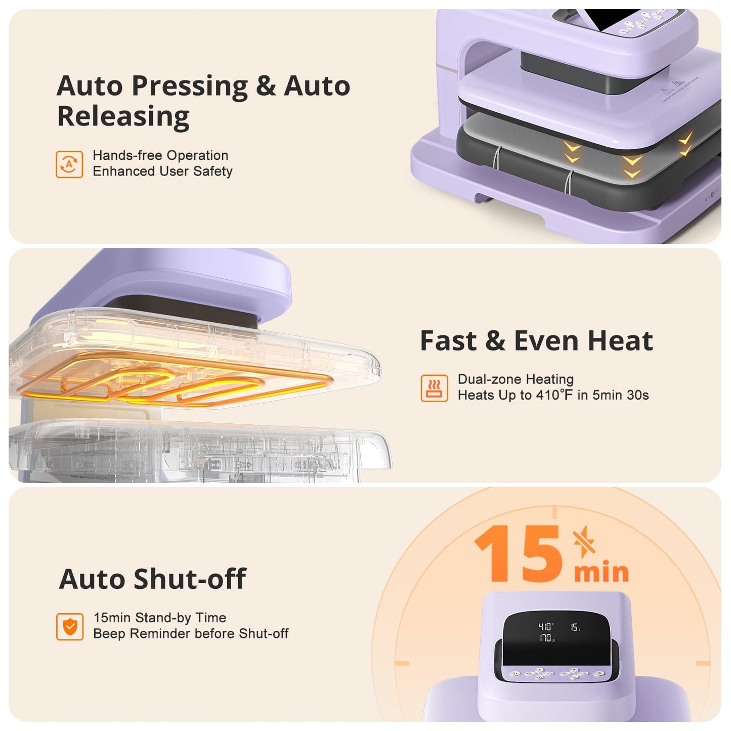 HTVRONT Automatic Heat Press 2 Bundle - Automatic Heat Press 2 & 15 Pack 12" x 10" Glitter Heat Transfer Vinyl