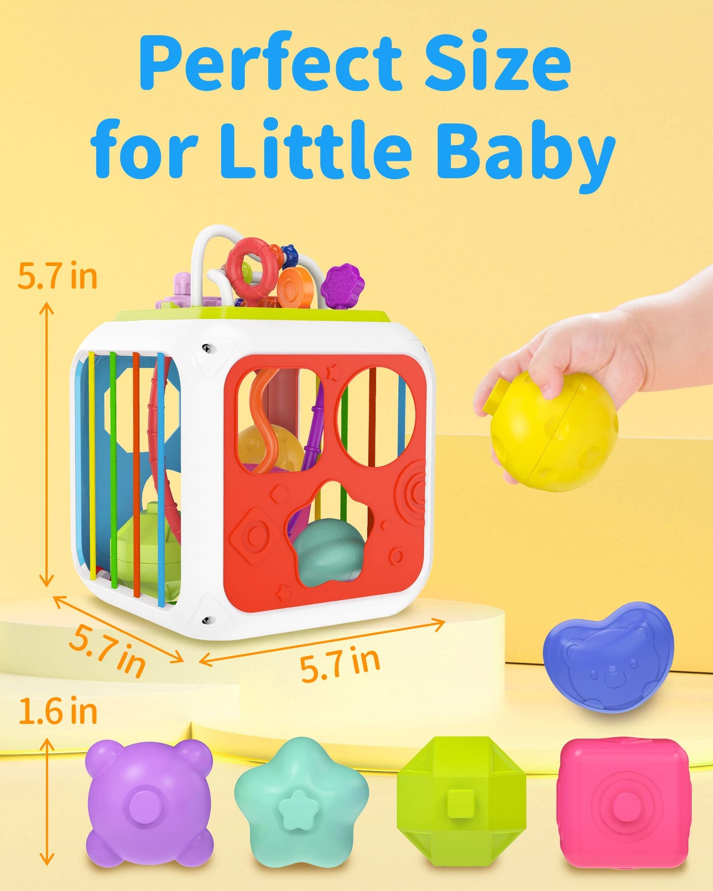 kecristv Montessori Toys for Toddler Girls Boys, Baby Sorter Learning Sensory Activity Cube, Toddler Girl Boy Easter Basket Stuffers Birthday Gifts, Baby Toys 18+ Months