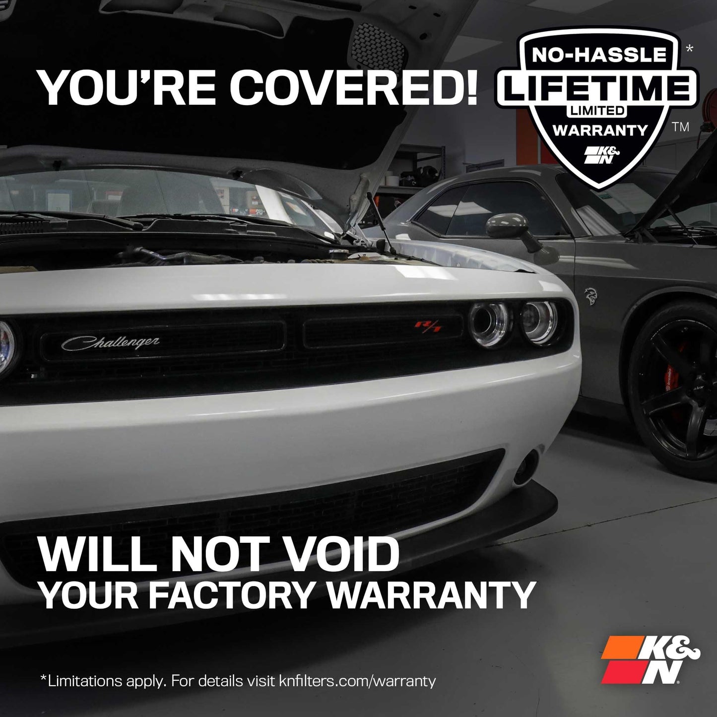 K&N Cold Air Intake System: High-Flow Air Filter, Increase Performance & Acceleration: Compatible with 2005-2019 Crysler/Dodge: 300C, Challenger, Charger, Magnum, 57-1542